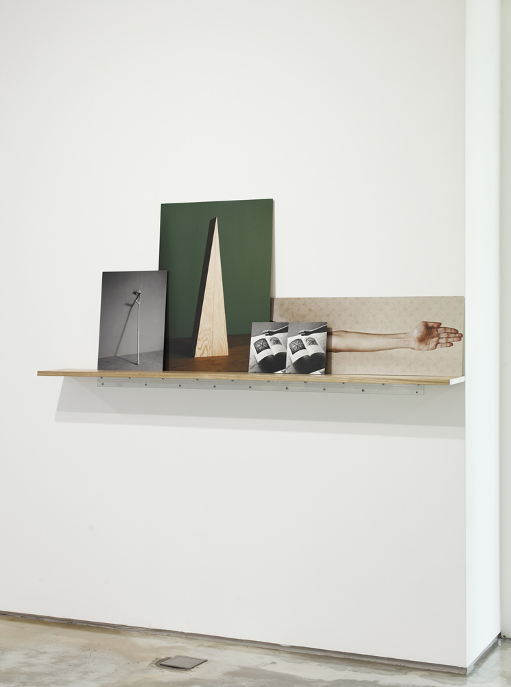 14_Still Life_Untitled, Four archival prints mounted on plywood, wooden shelf, 67x167x20cm, 2011, Ed. Unique