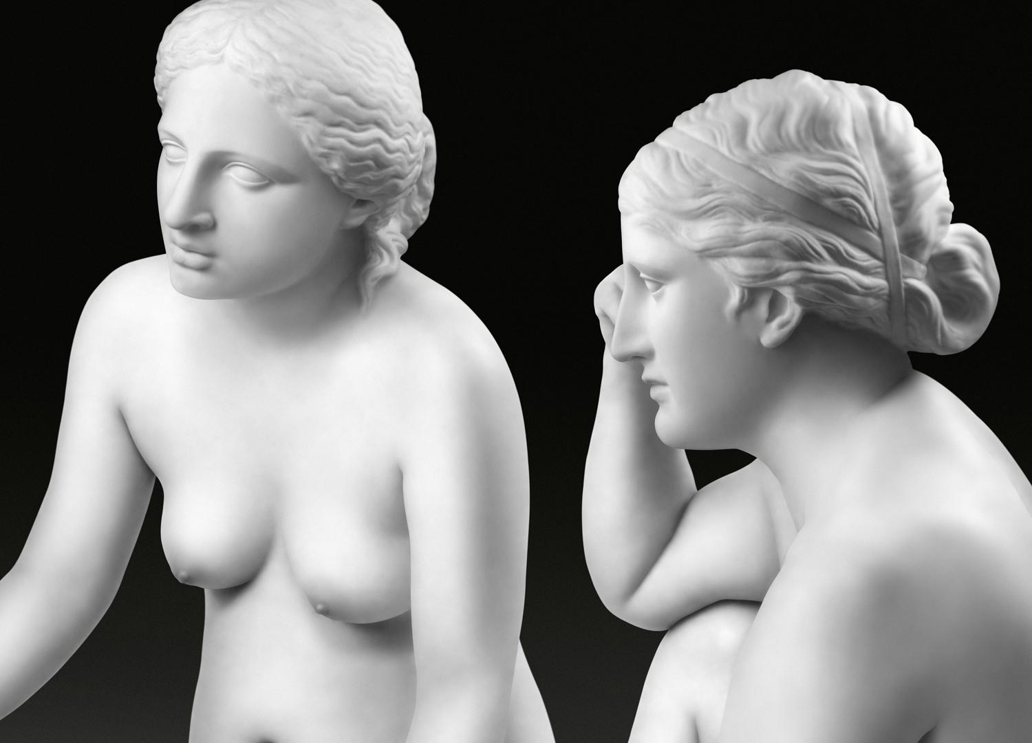 Seated Three Graces-detail