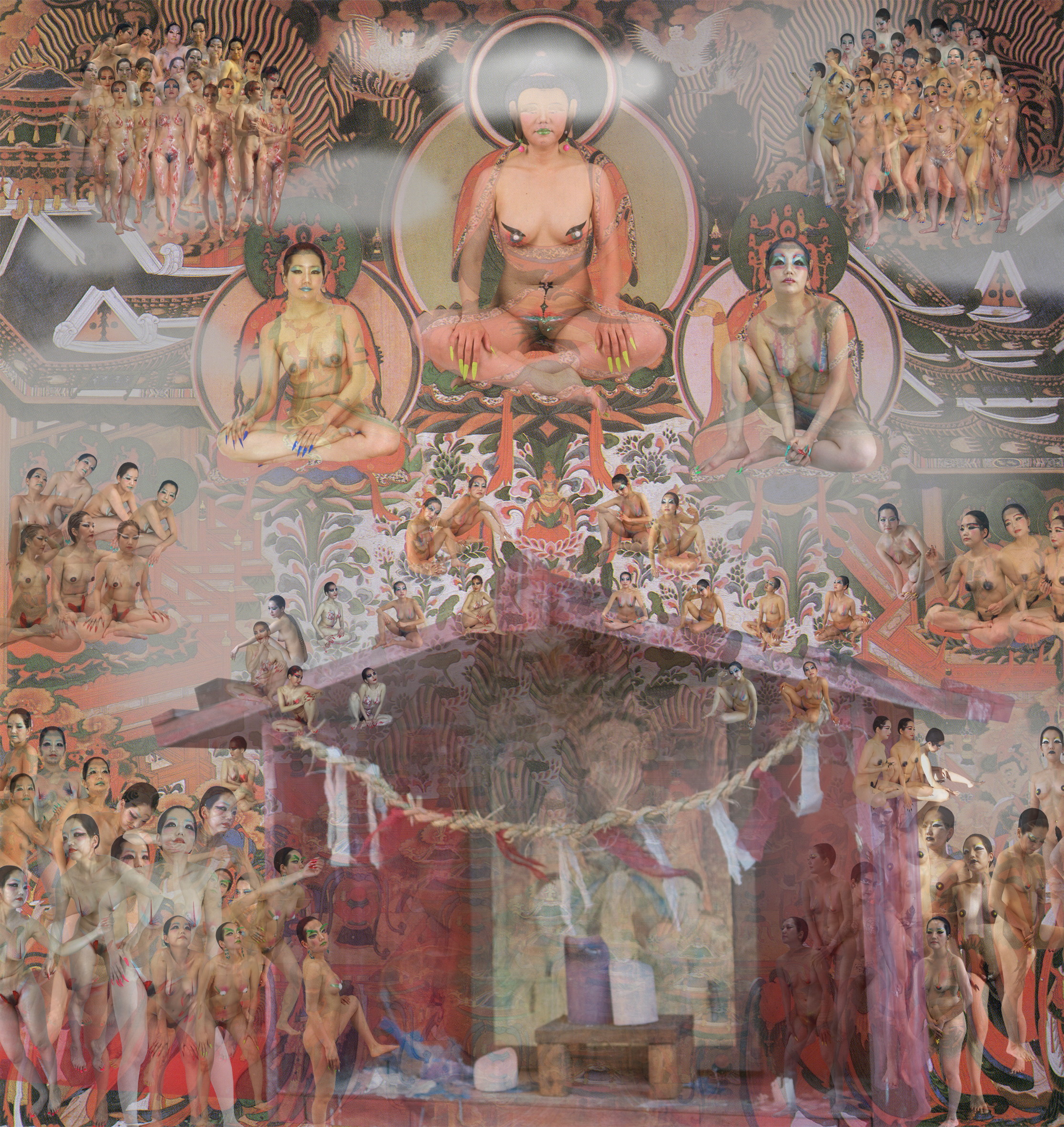 Millenary  buddha painting#1-1, 265x280cm,digital c-type print,2010