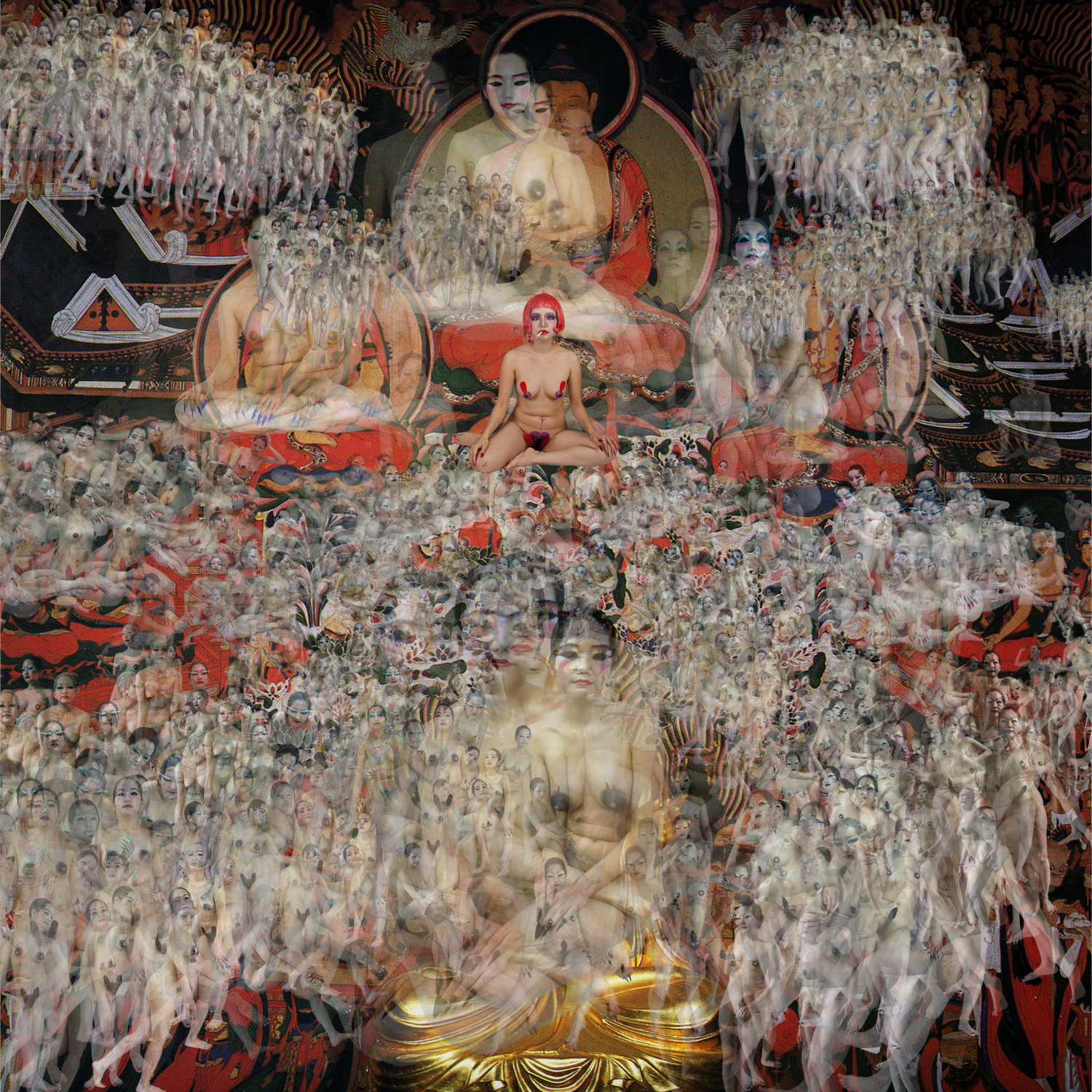 Millenary  buddha painting#1, 240x240cm,digital c-type print,2010