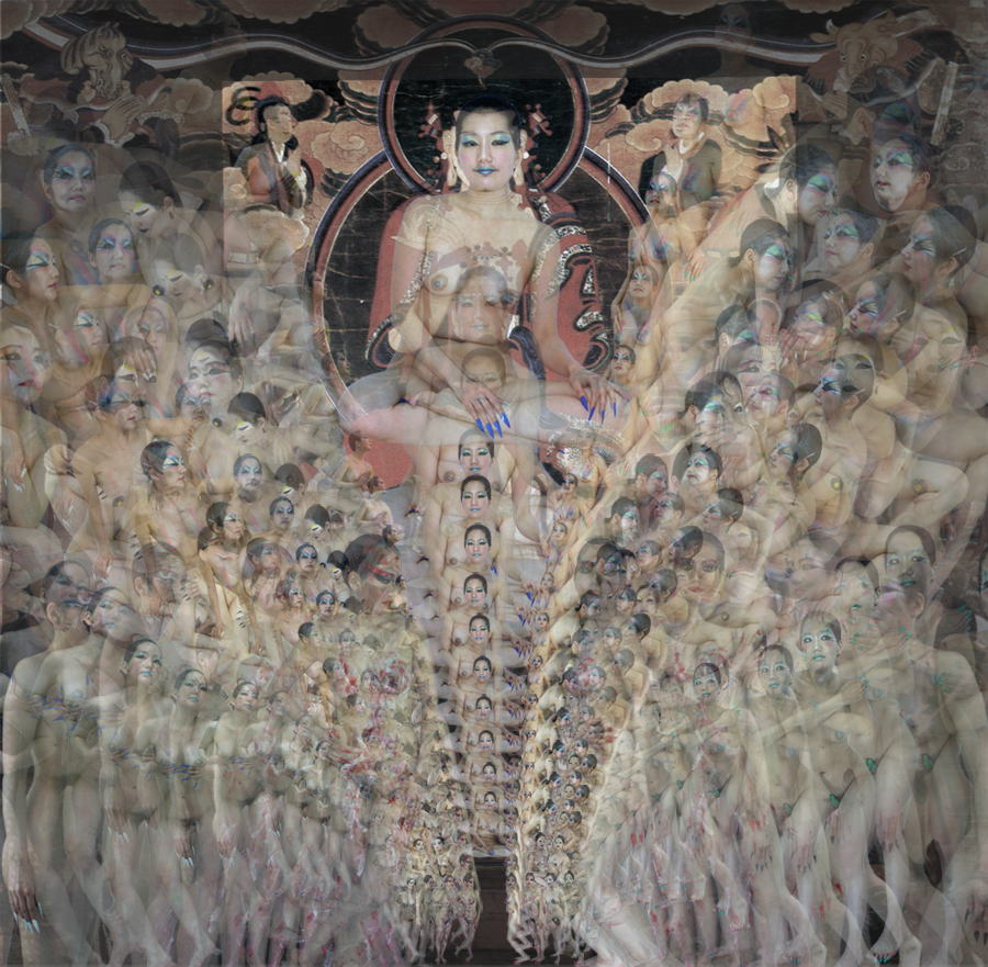 Millenary  buddha painting#3, 245x240cm,digital c-type print,2010