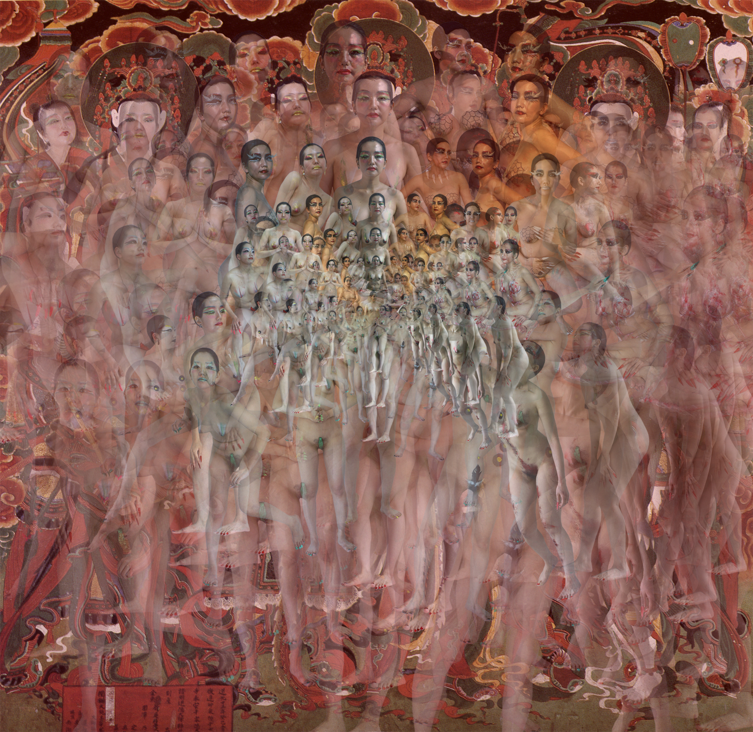 Millenary  buddha painting#4, 247x240cm,digital c-type print,2010