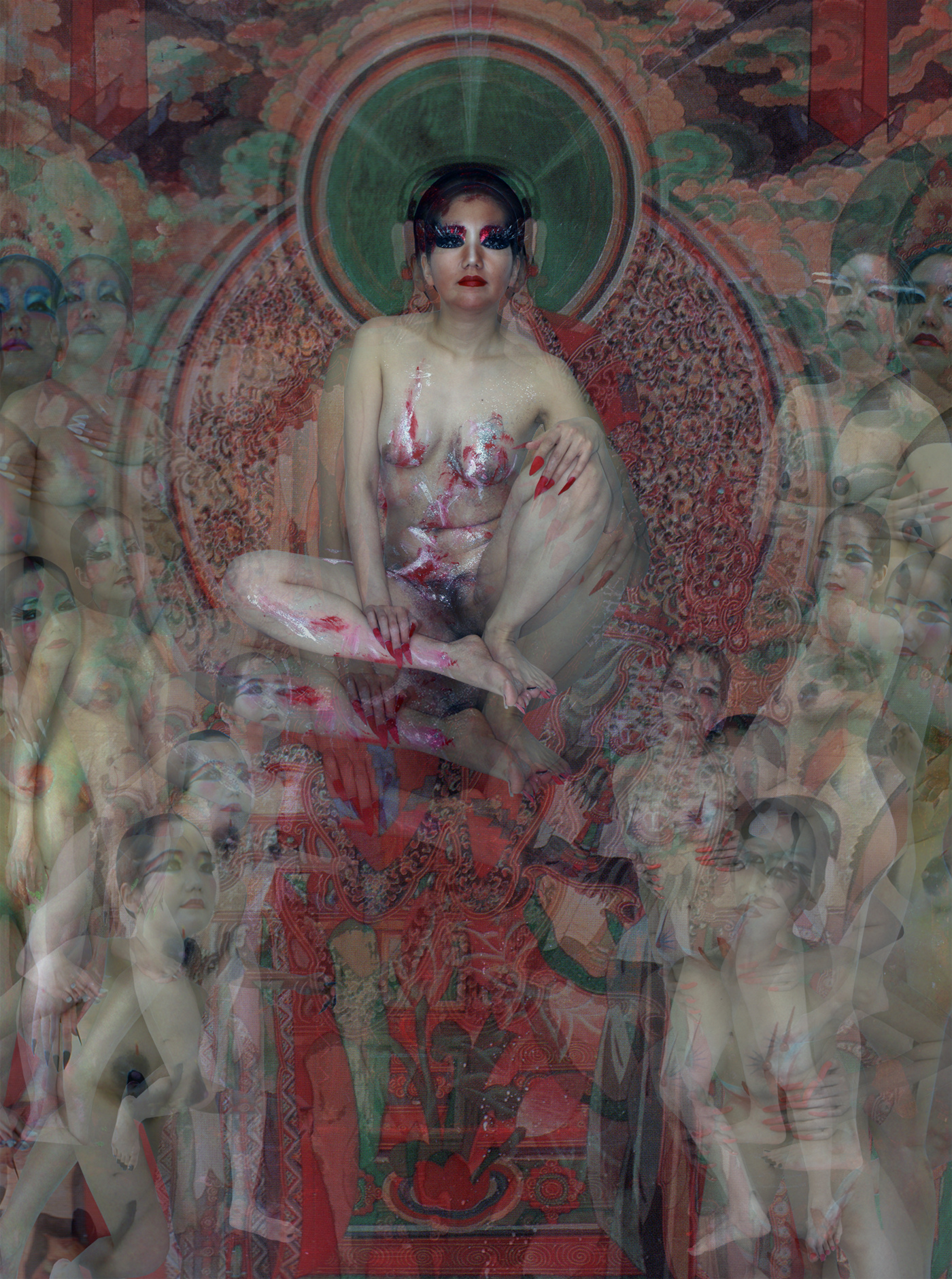 Millenary  buddha painting#7, 179x240cm,digital c-type print,2010