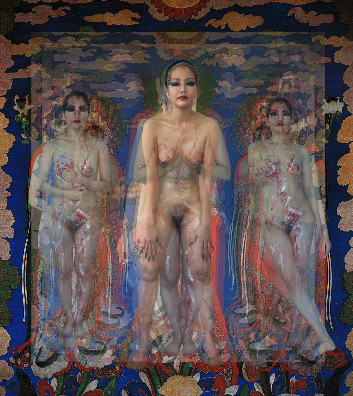 Millenary  buddha painting#8, 214x240cm,digital c-type print,2010