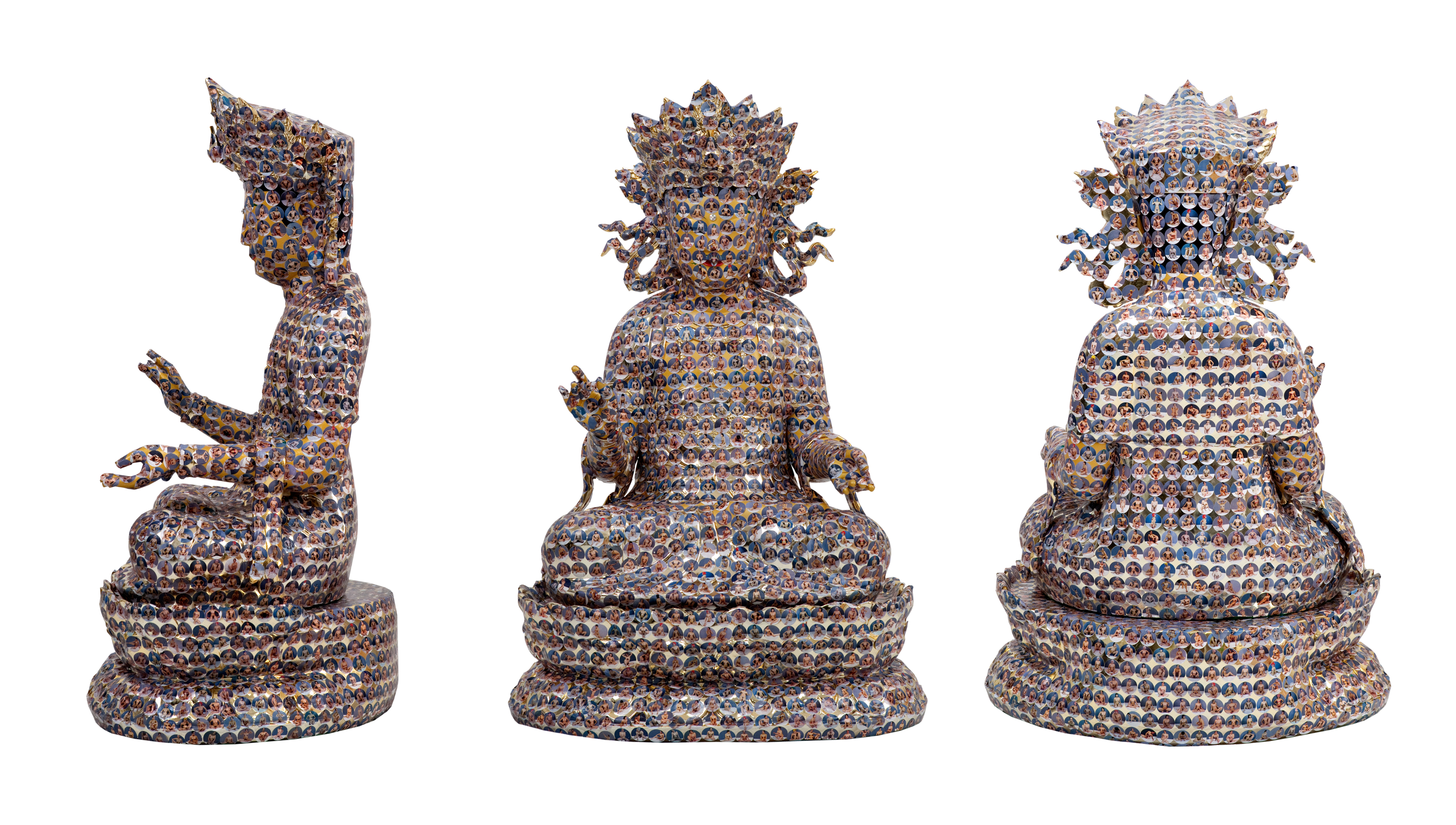 Uncountable beads of sweat #2, Left,Front,Back,100x65x45cm, photo on FRP, 2012