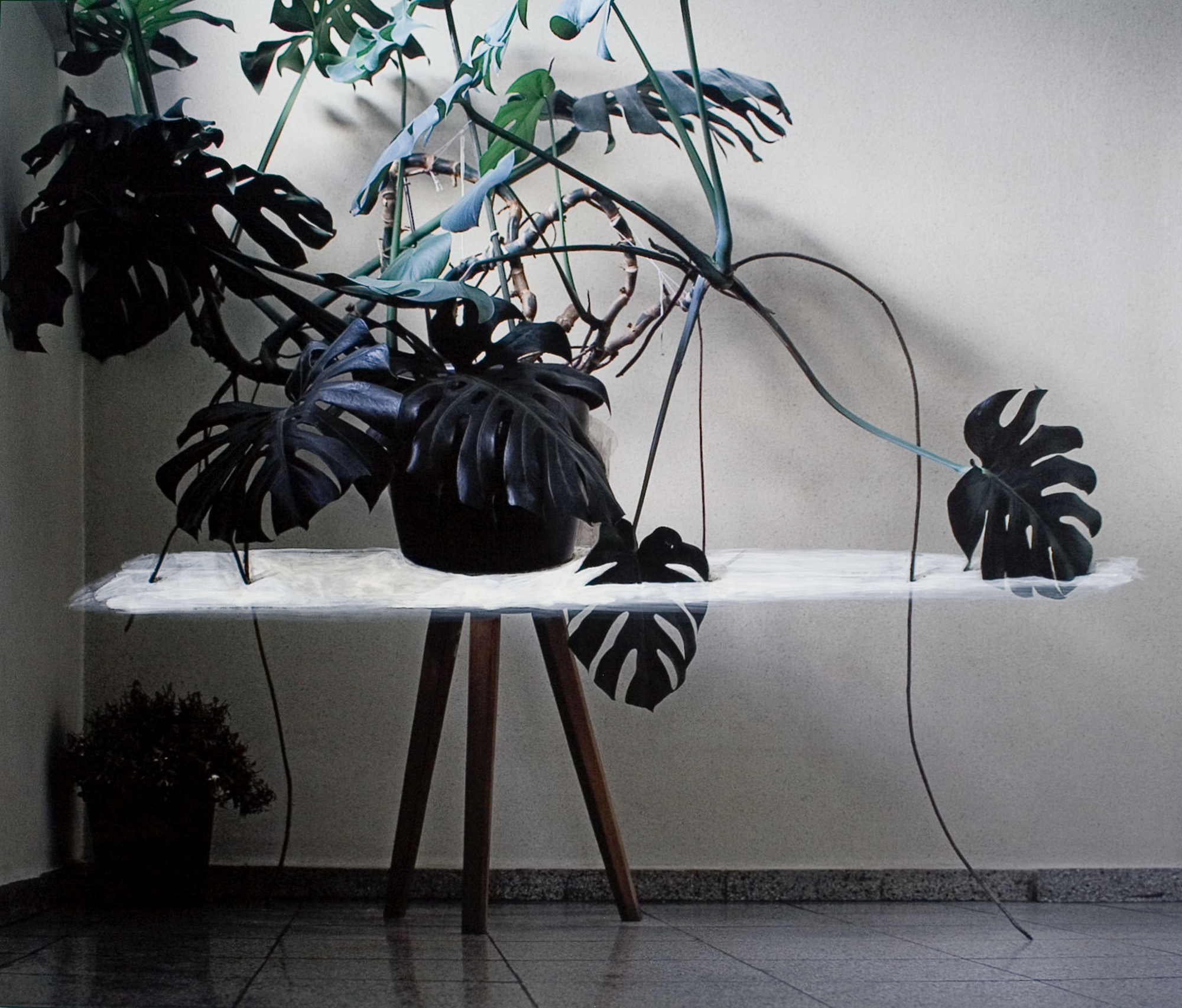 출발점 Starting Point, acryl and gouache on inkjet print, 116