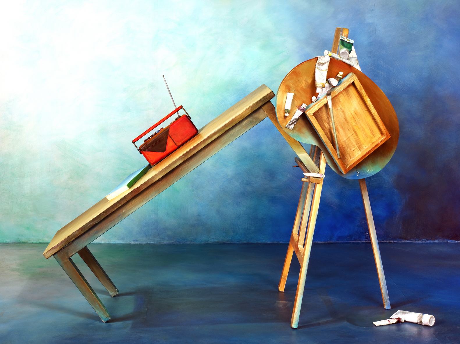 Composition(이젤과라디오)