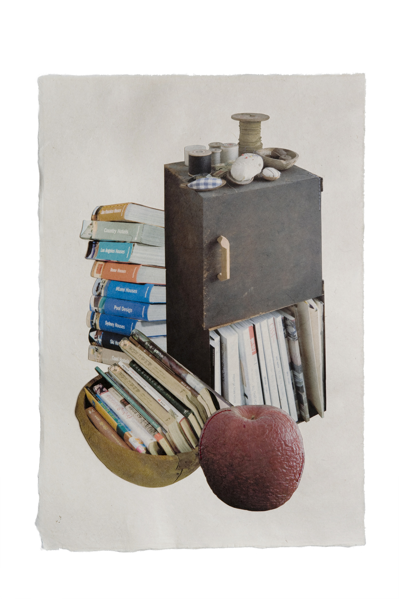 책가도021_프린트된 한지에 손바느질_60cm×43cm_2008