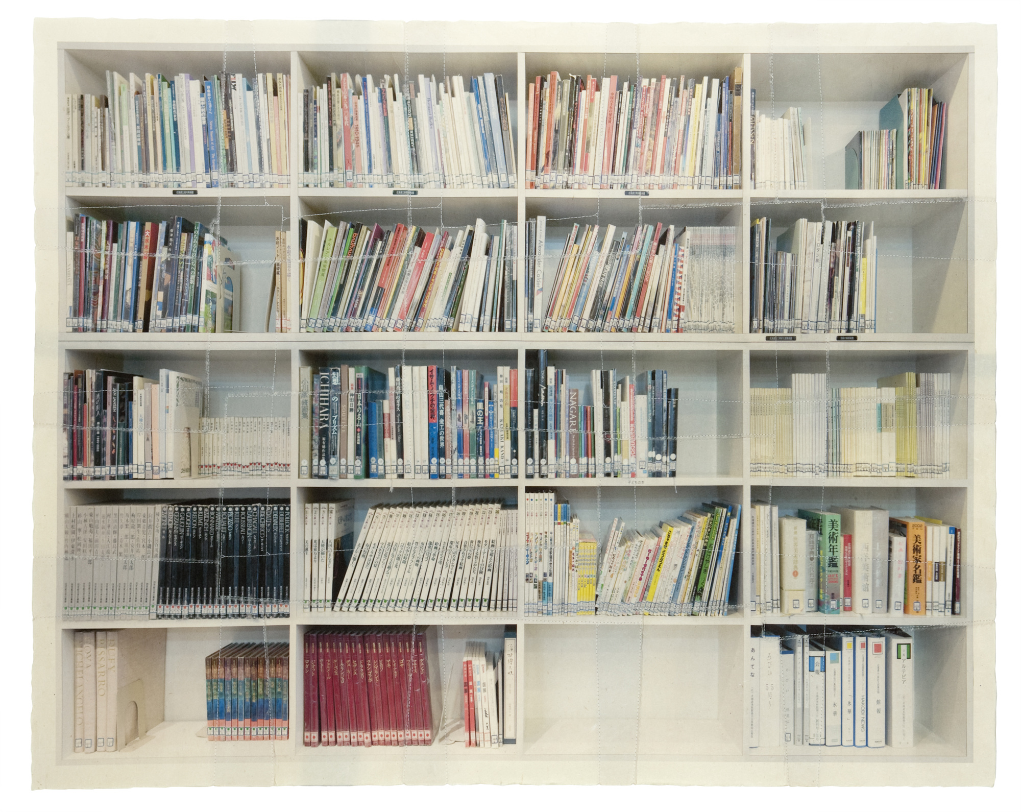 책가도027_프린트된 한지에 손바느질_102cm×134cm_2010