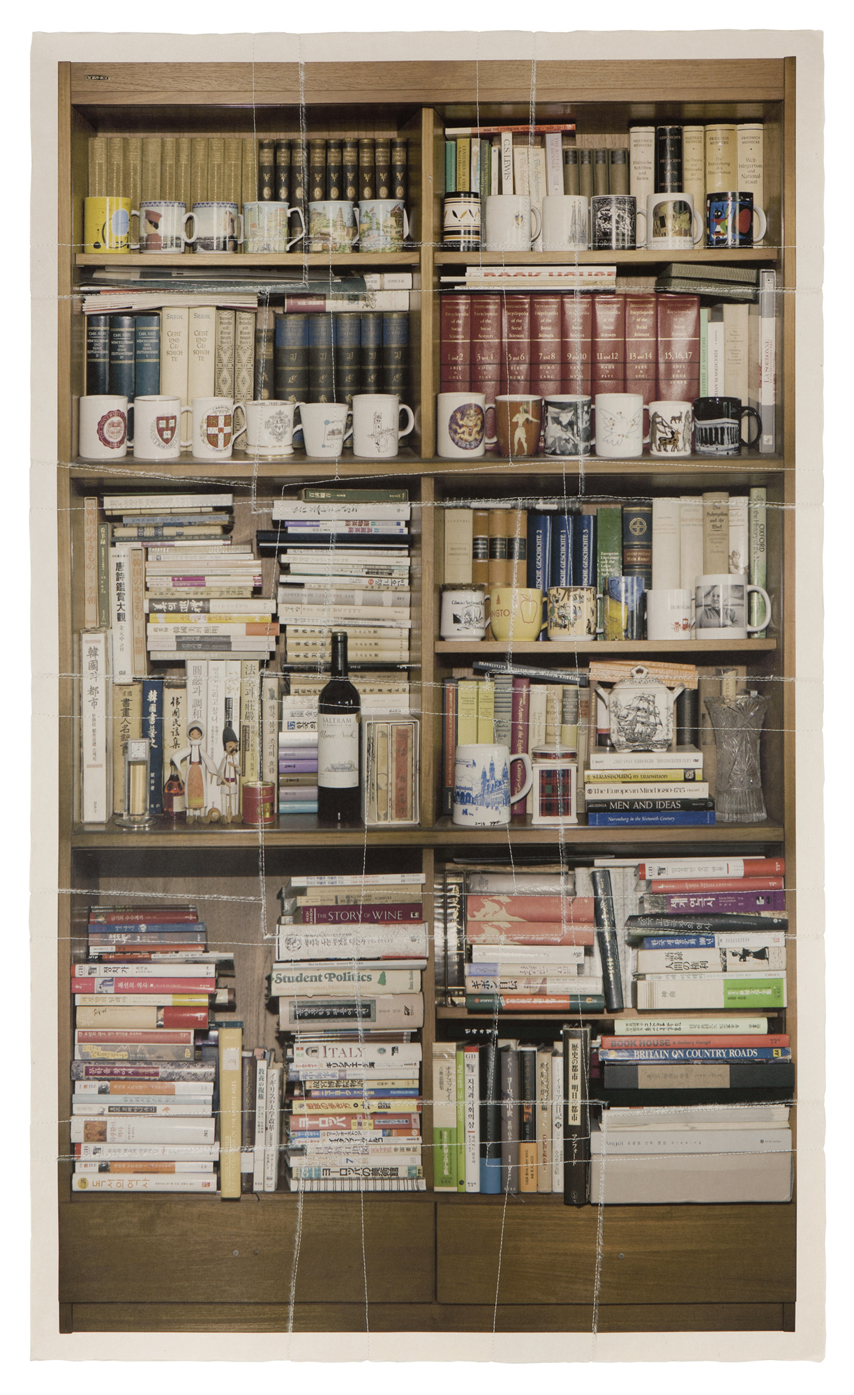 책가도039-1_프린트된 한지에 손바느질_148cm×89cm_2013