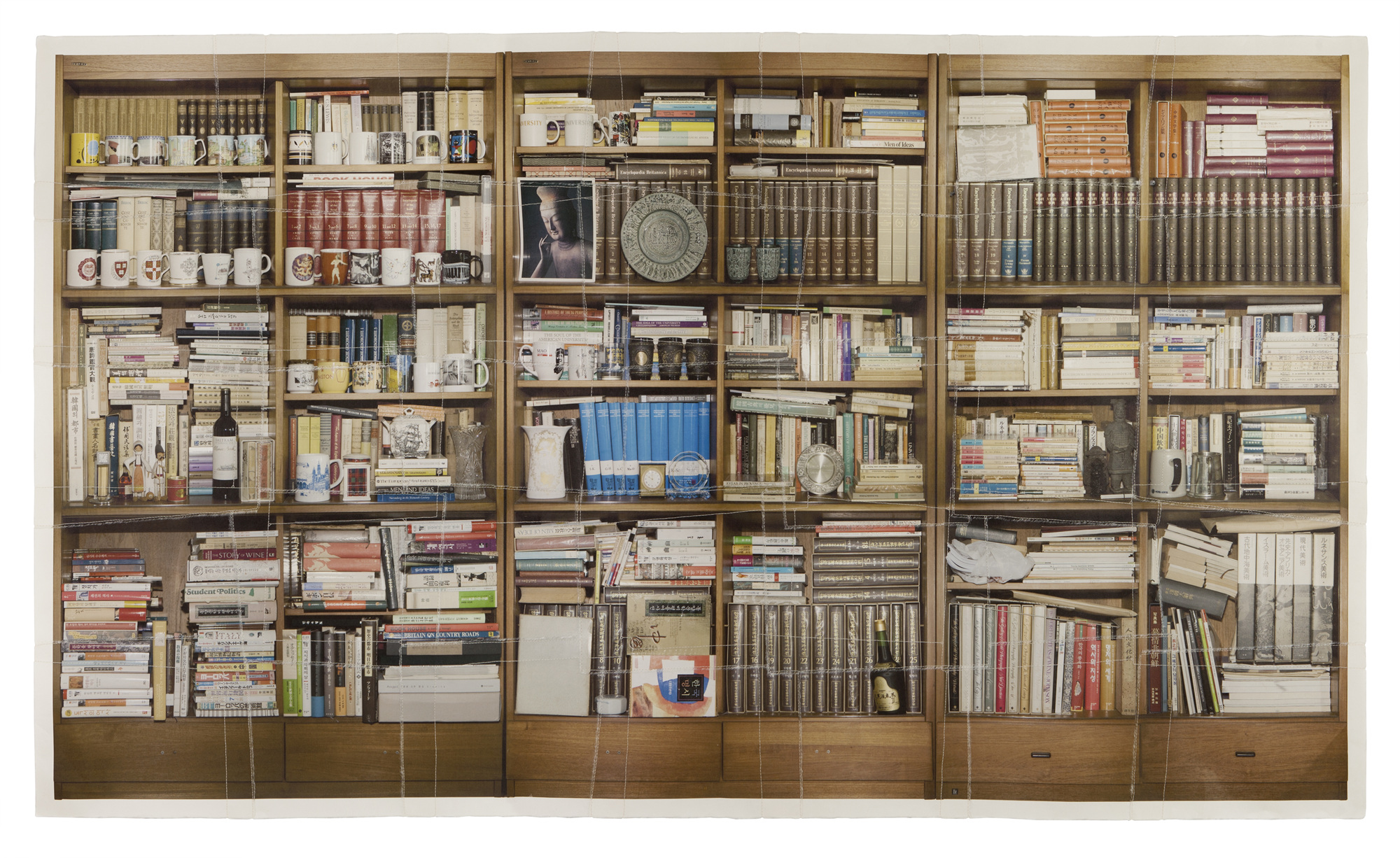 책가도039_프린트된 한지에 손바느질_130cm×222cm_2013