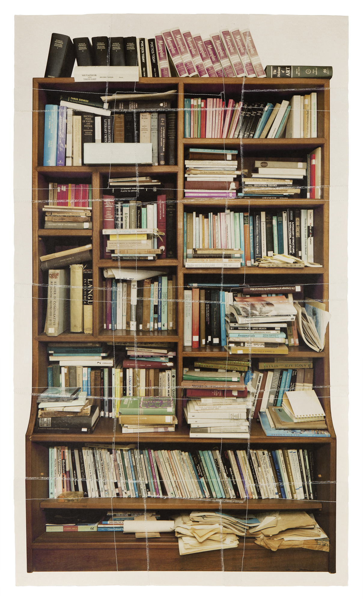 책가도048_프린트된 한지에 손바느질_146cm×86cm_2013