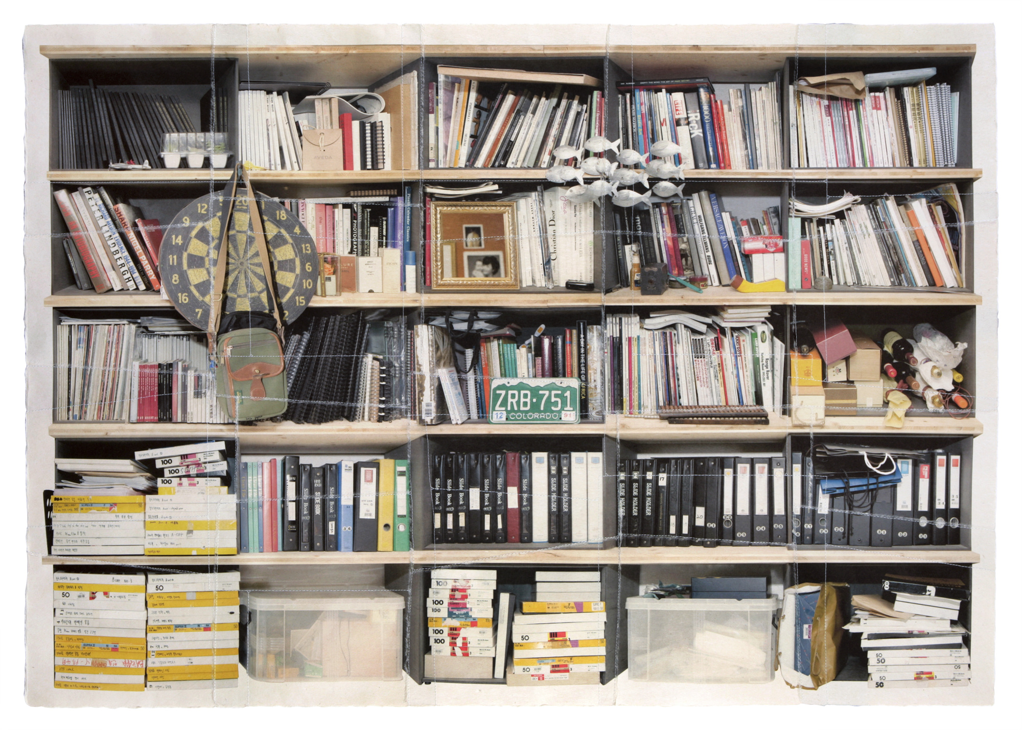 책가도064_프린트된 한지에 손바느질_103cm×150cm_2010