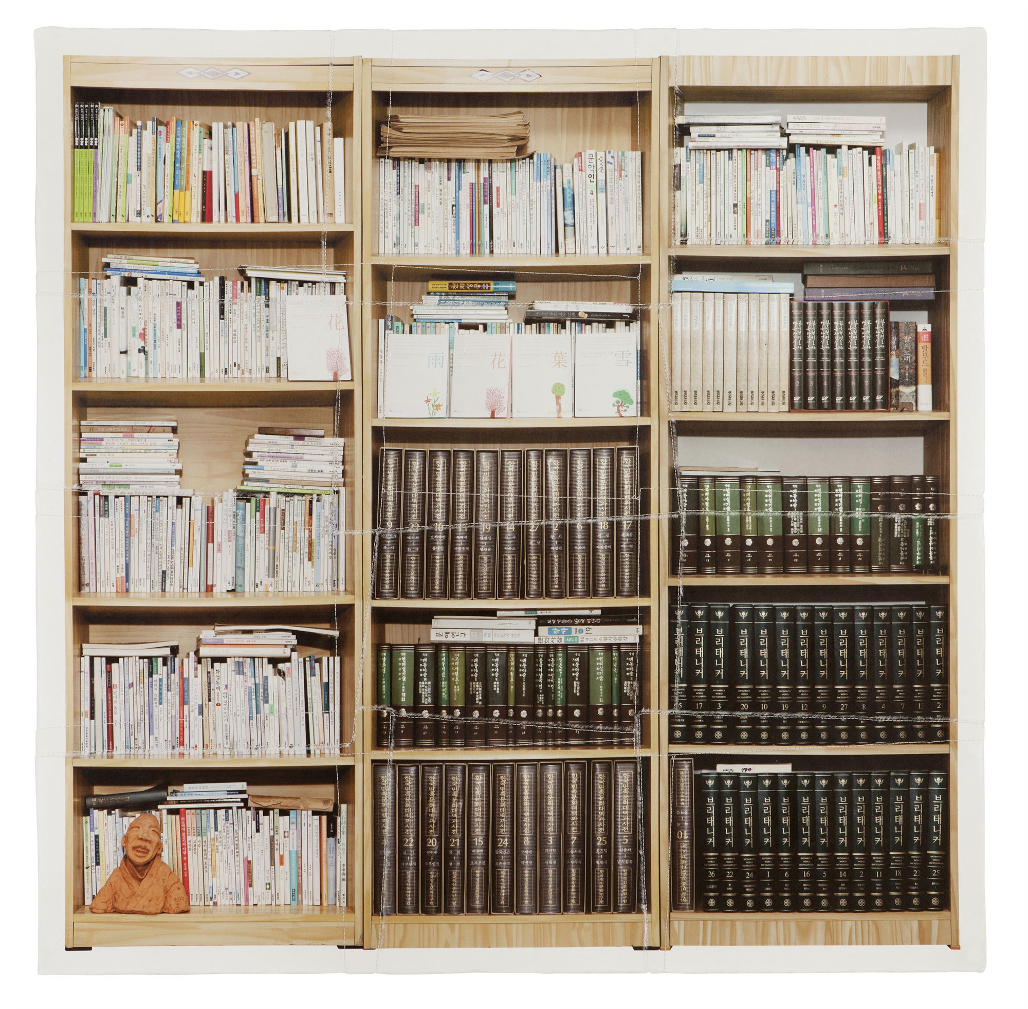 책가도086_프린트된 한지에 손바느질_109cm×109cm_2013