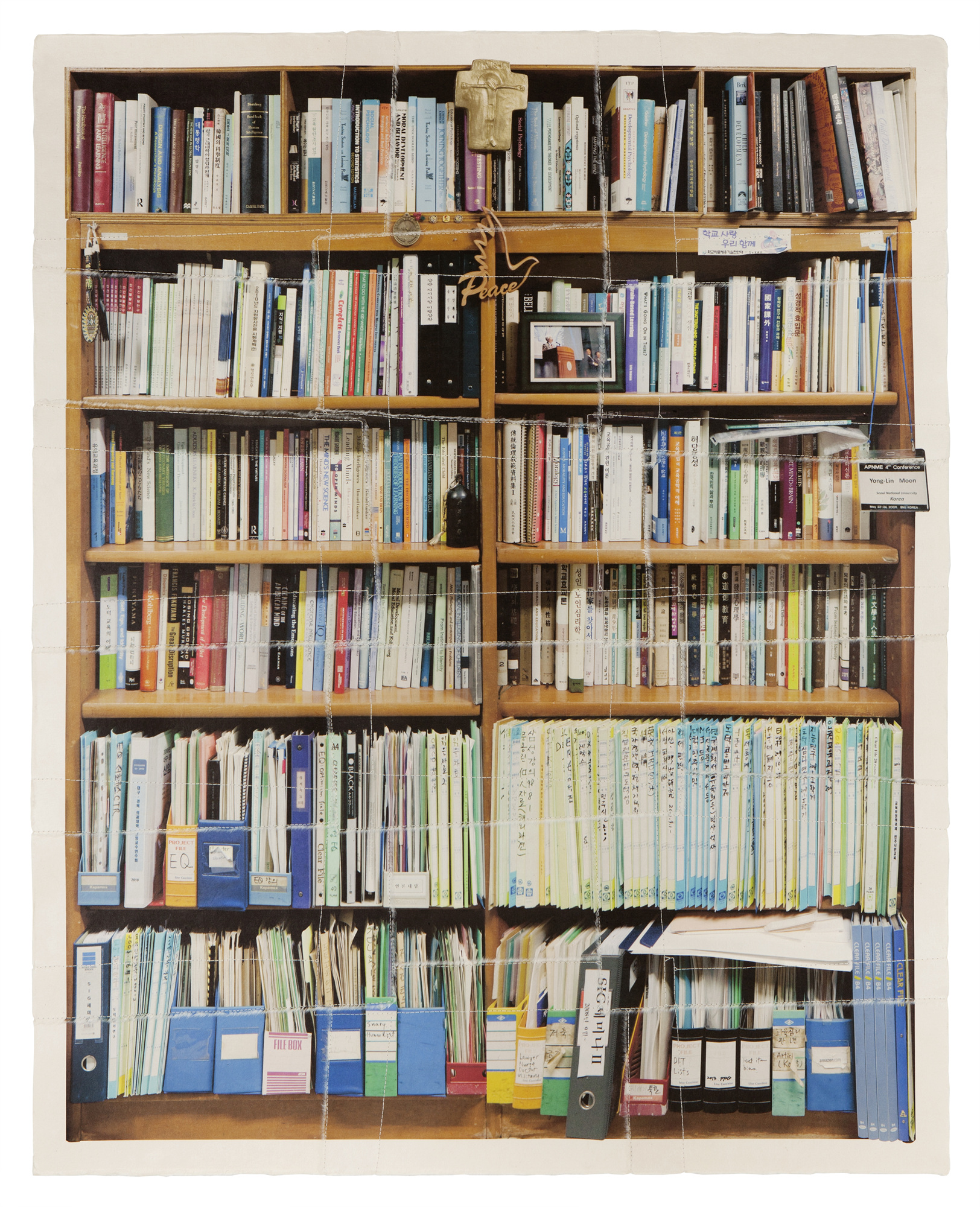 책가도095_프린트된 한지에 손바느질_125cm×100cm_2013