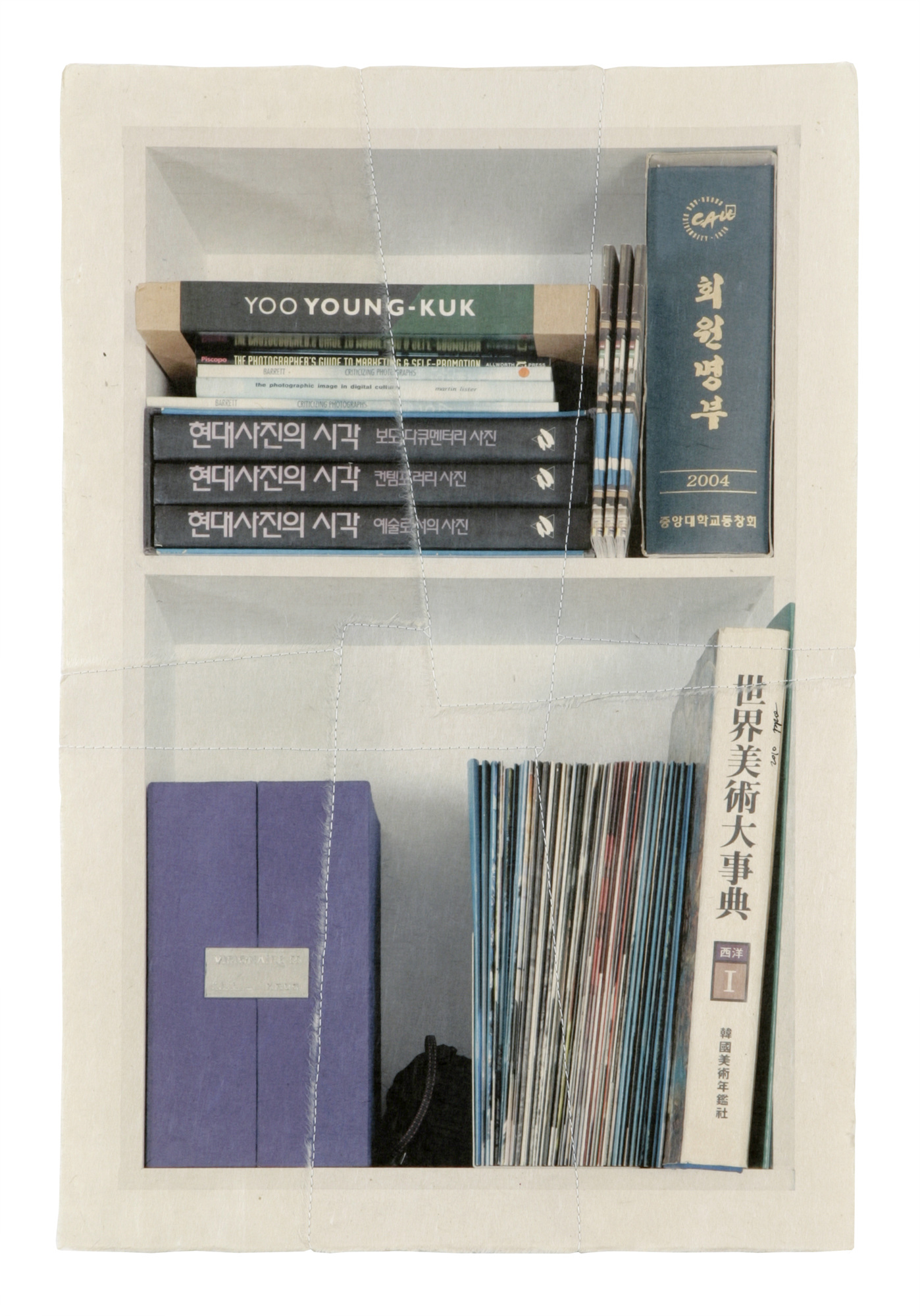 책가도096_프린트된 한지에 손바느질_60cm×41cm_2010