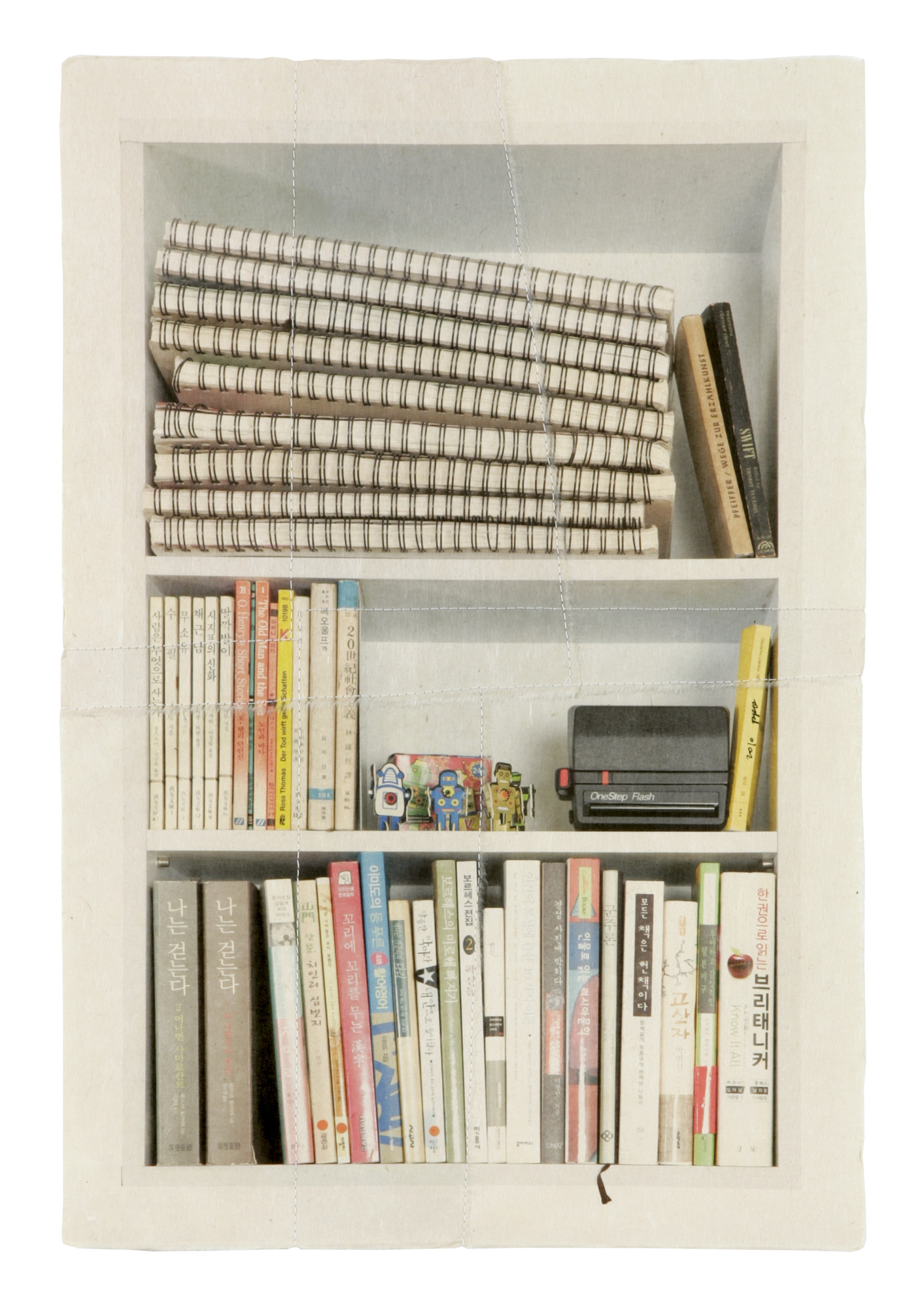 책가도098_프린트된 한지에 손바느질_60cm×41cm_2010