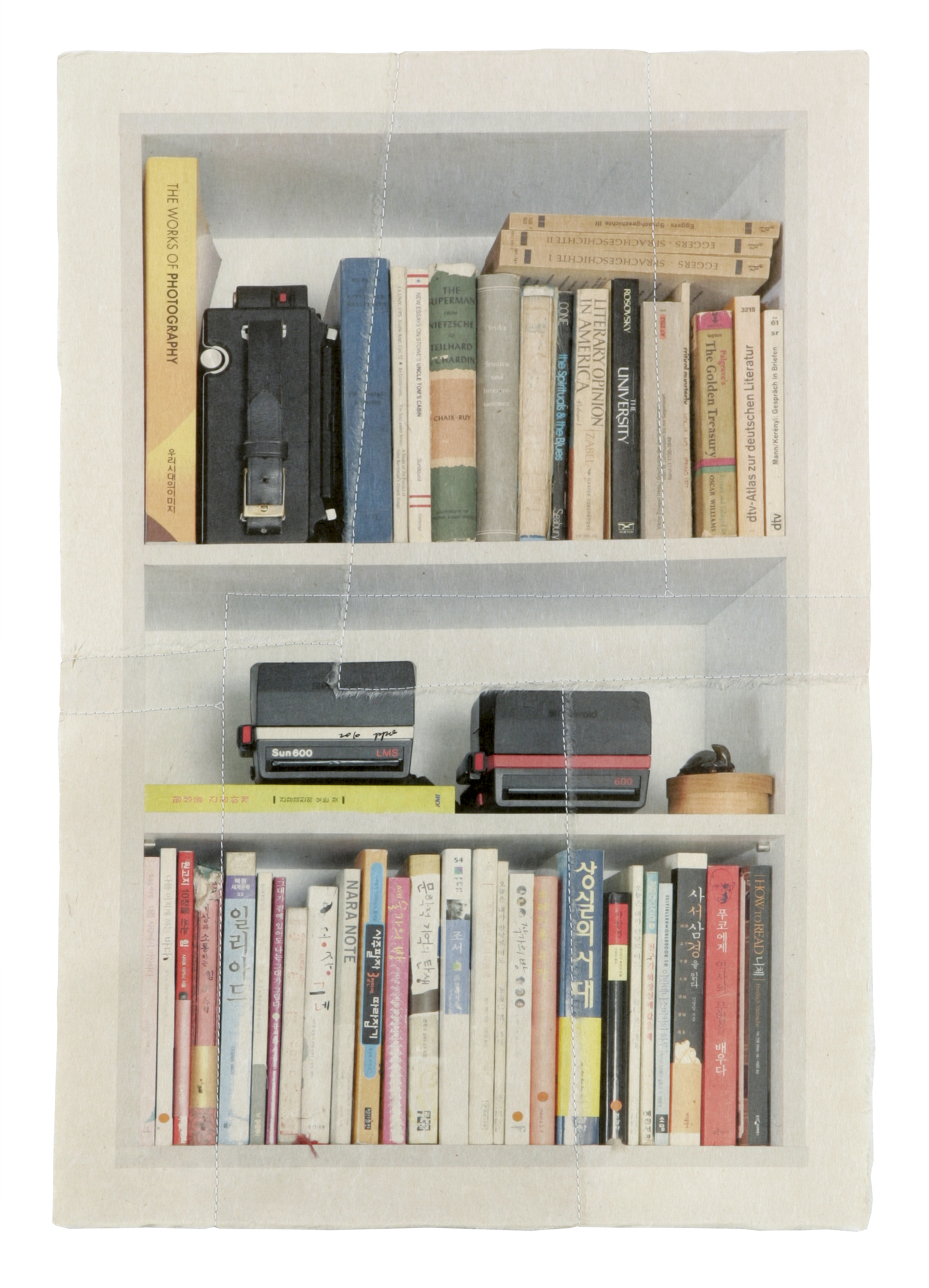 책가도099_프린트된 한지에 손바느질_60cm×41cm_2010