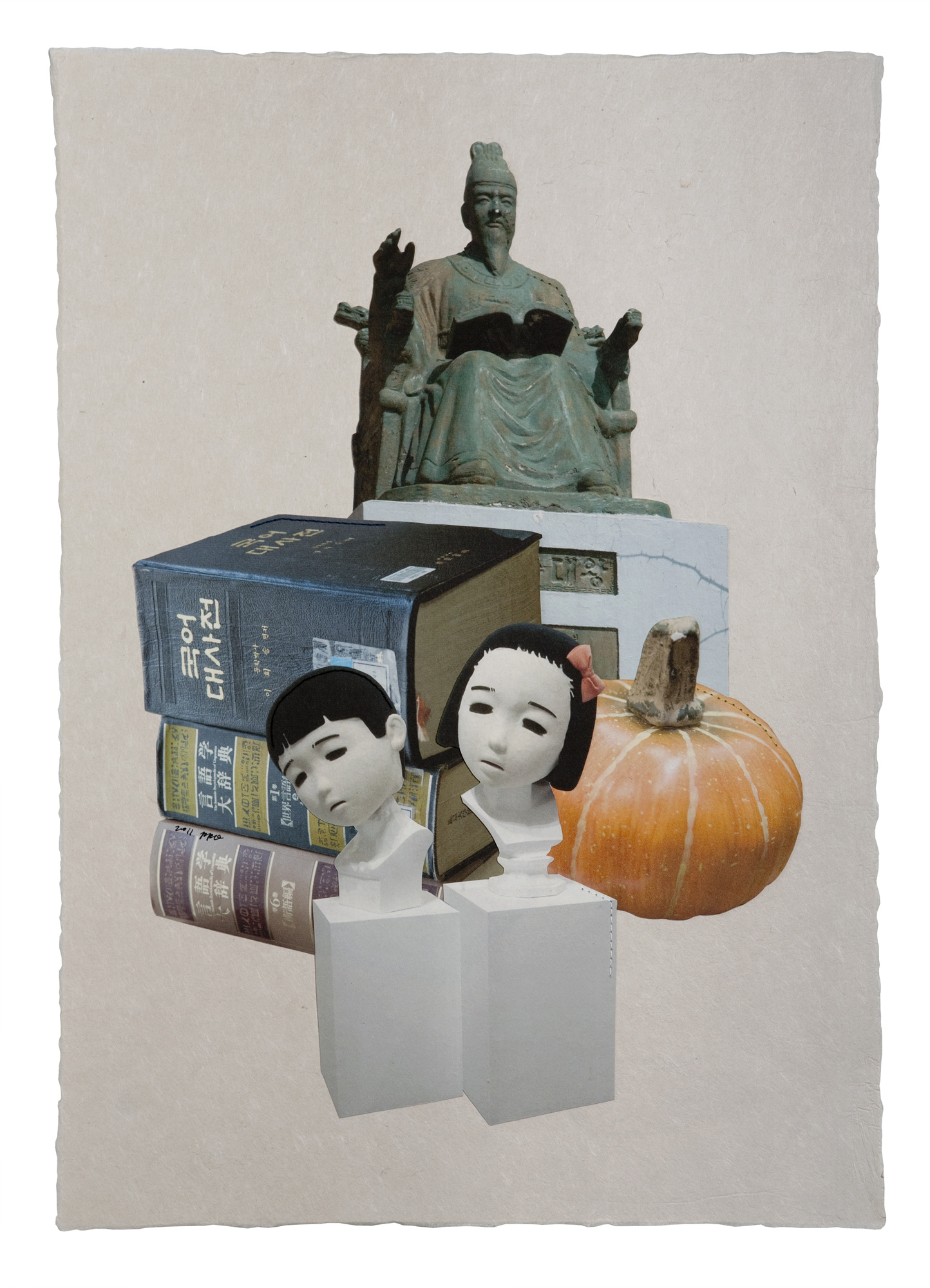 책가도105_프린트된 한지에 손바느질_60cm×43cm_2011