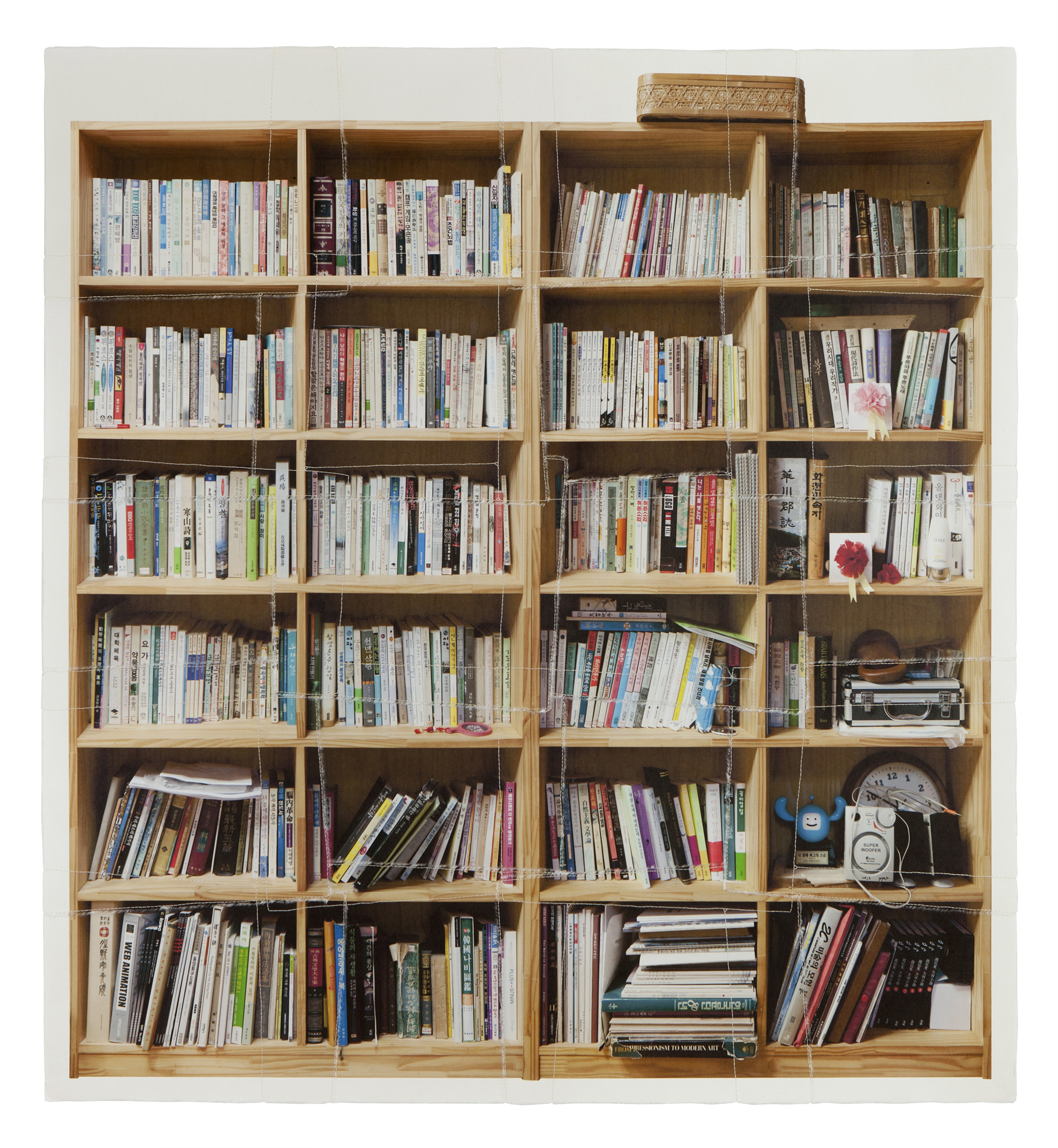 책가도110_프린트된 한지에 손바느질_131cm×121cm_2013