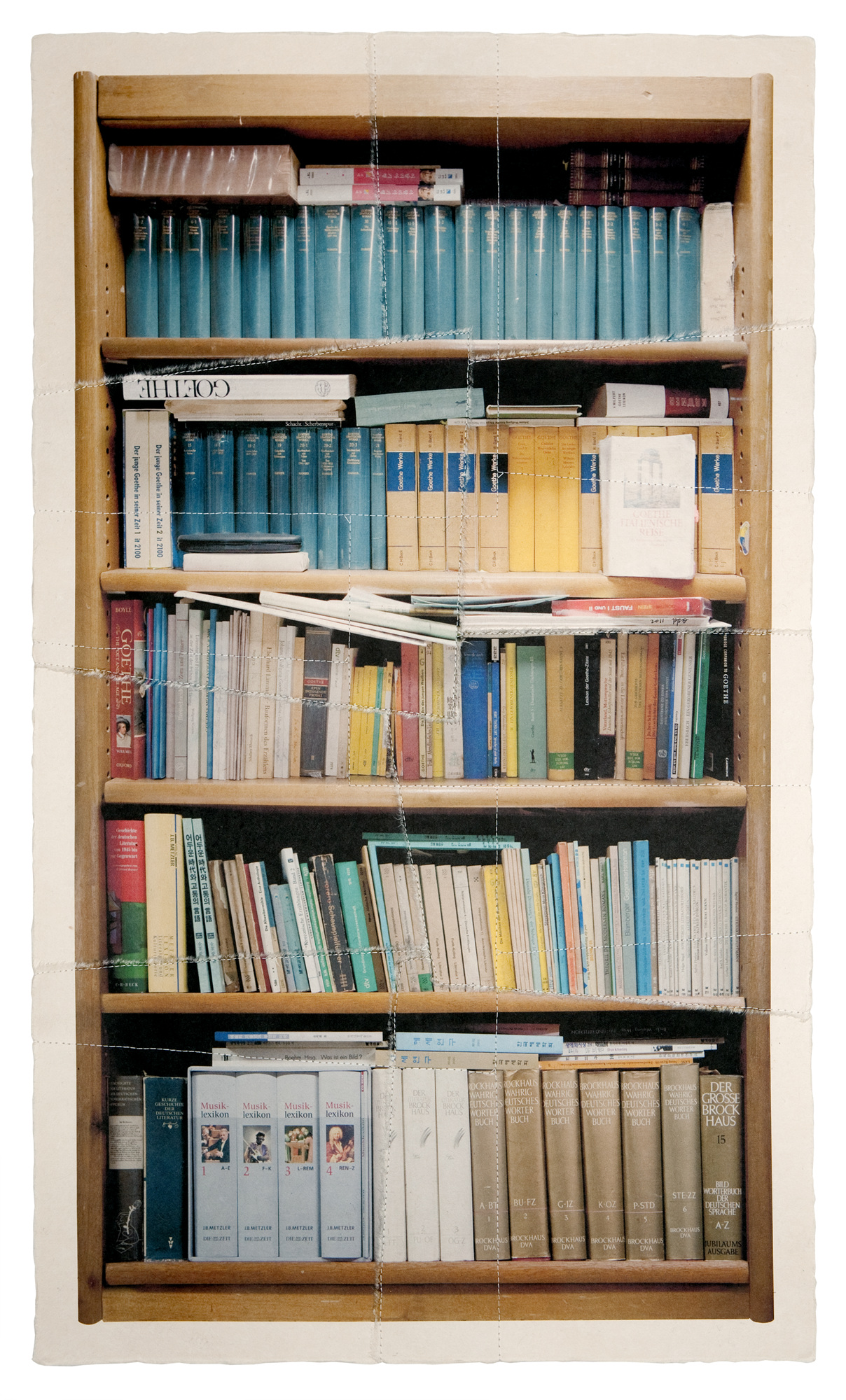 책가도117_프린트된 한지에 손바느질_101cm×58cm_2011