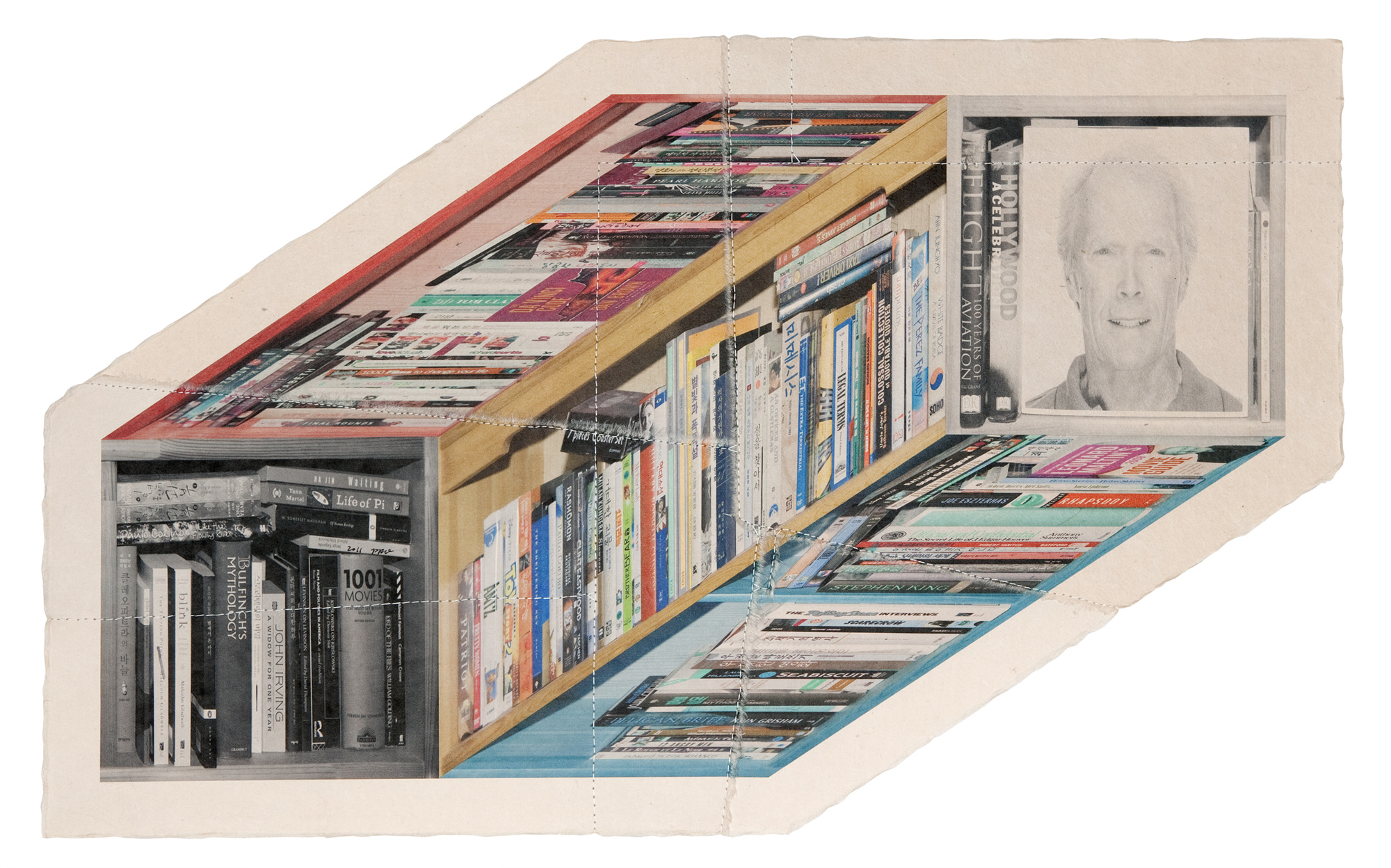 책가도143_프린트된 한지에 손바느질_44cm×73cm_2011