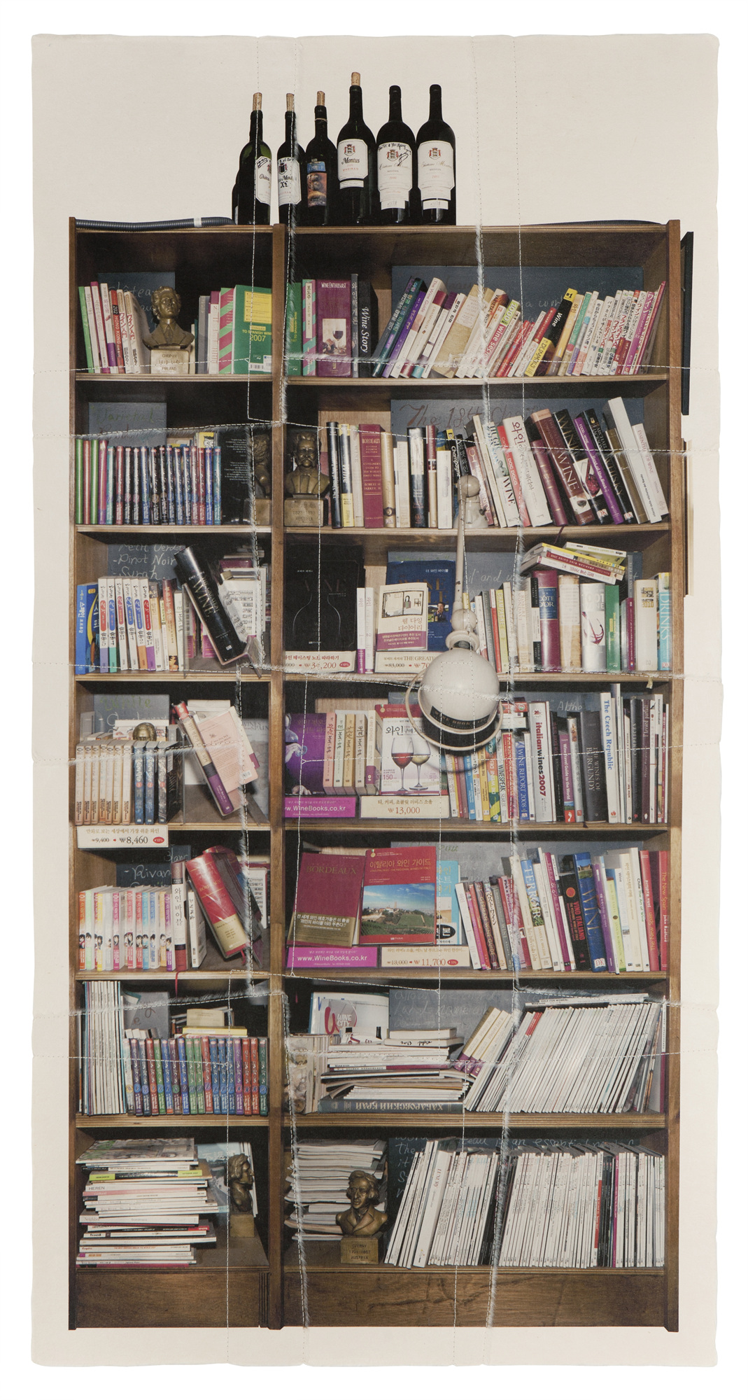 책가도152_프린트된 한지에 손바느질_130cm×67cm_2013