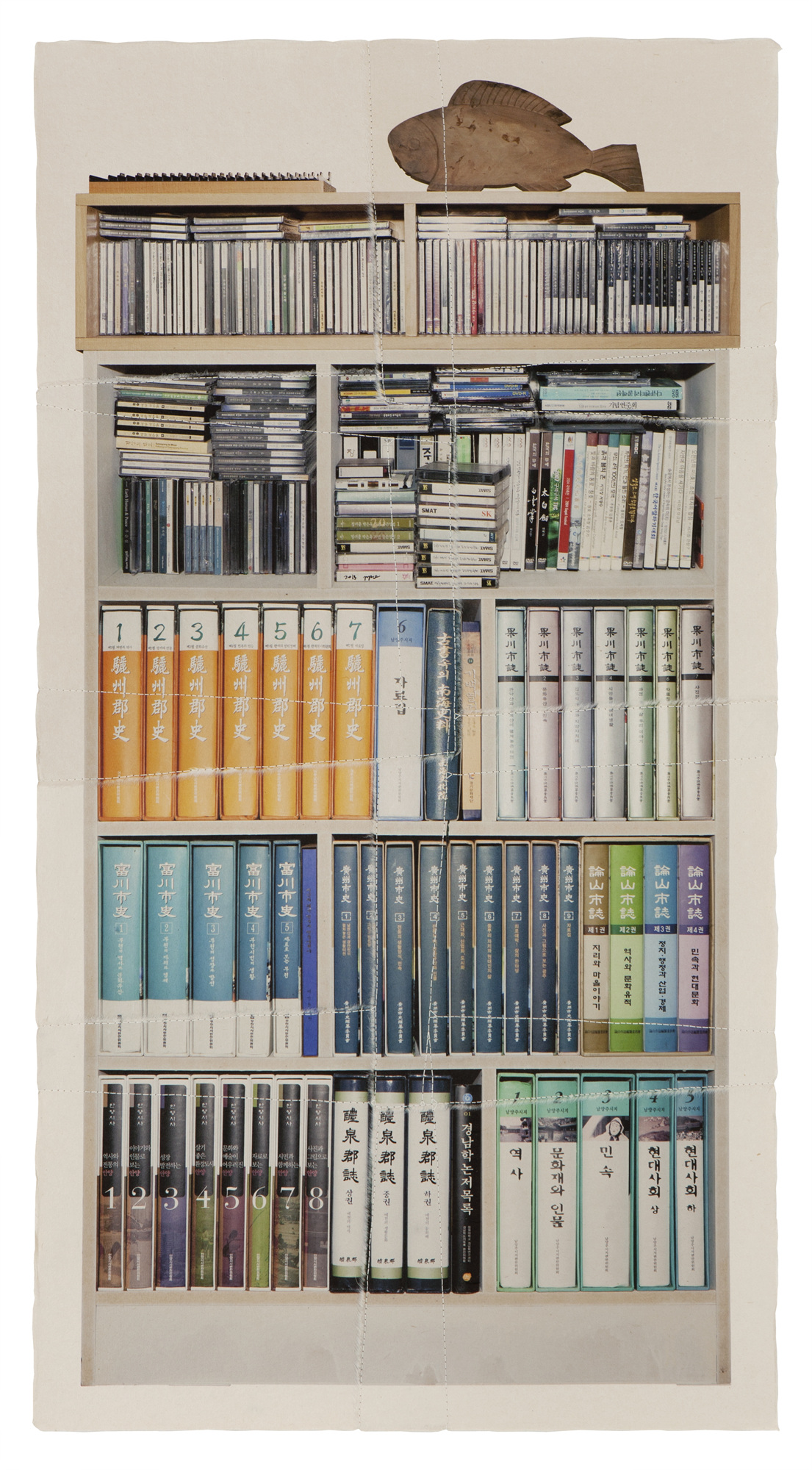 책가도159_프린트된 한지에 손바느질_101cm×54cm_2013