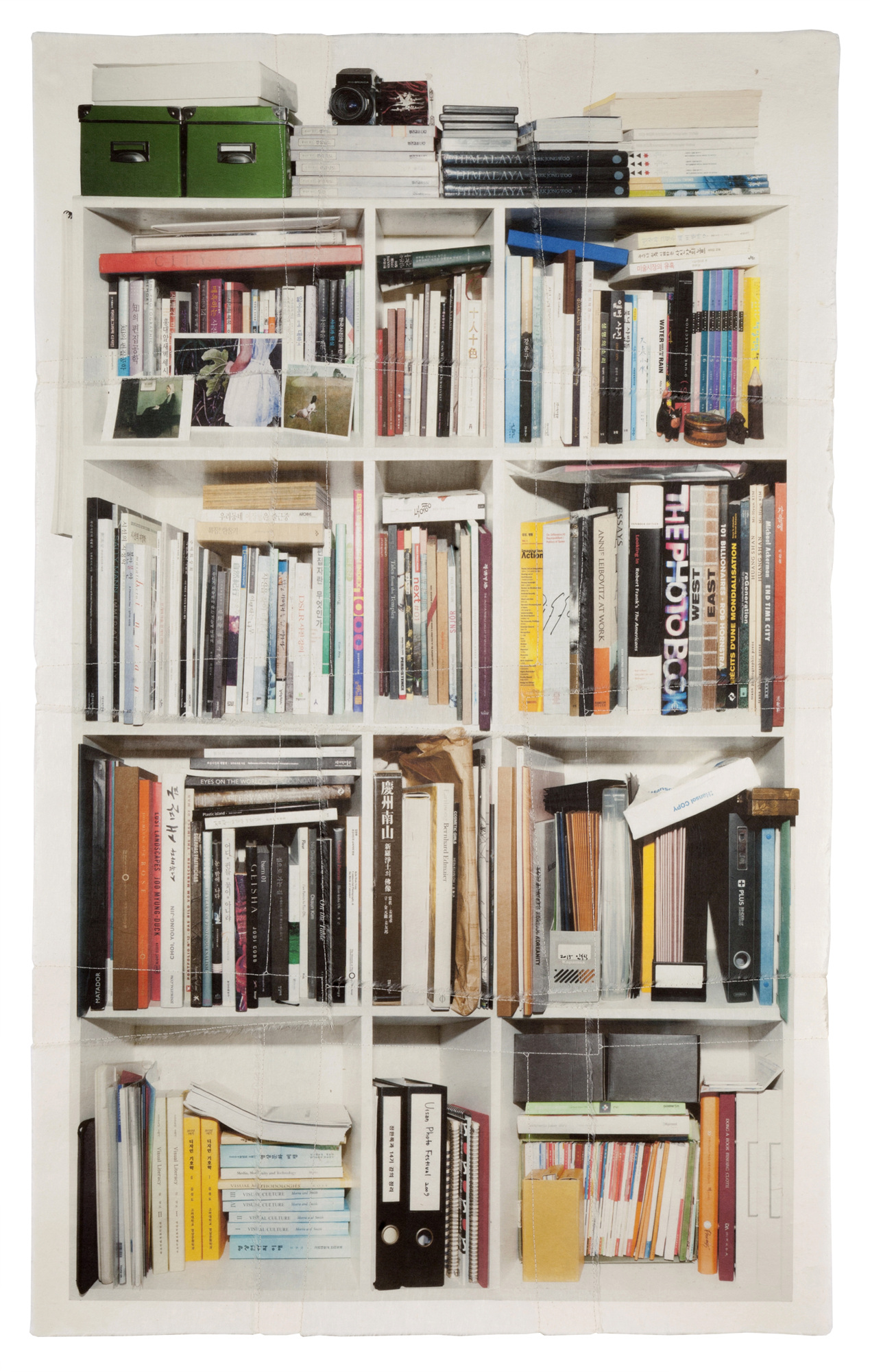 책가도198_프린트된 한지에 손바느질_127cm×78cm_2015