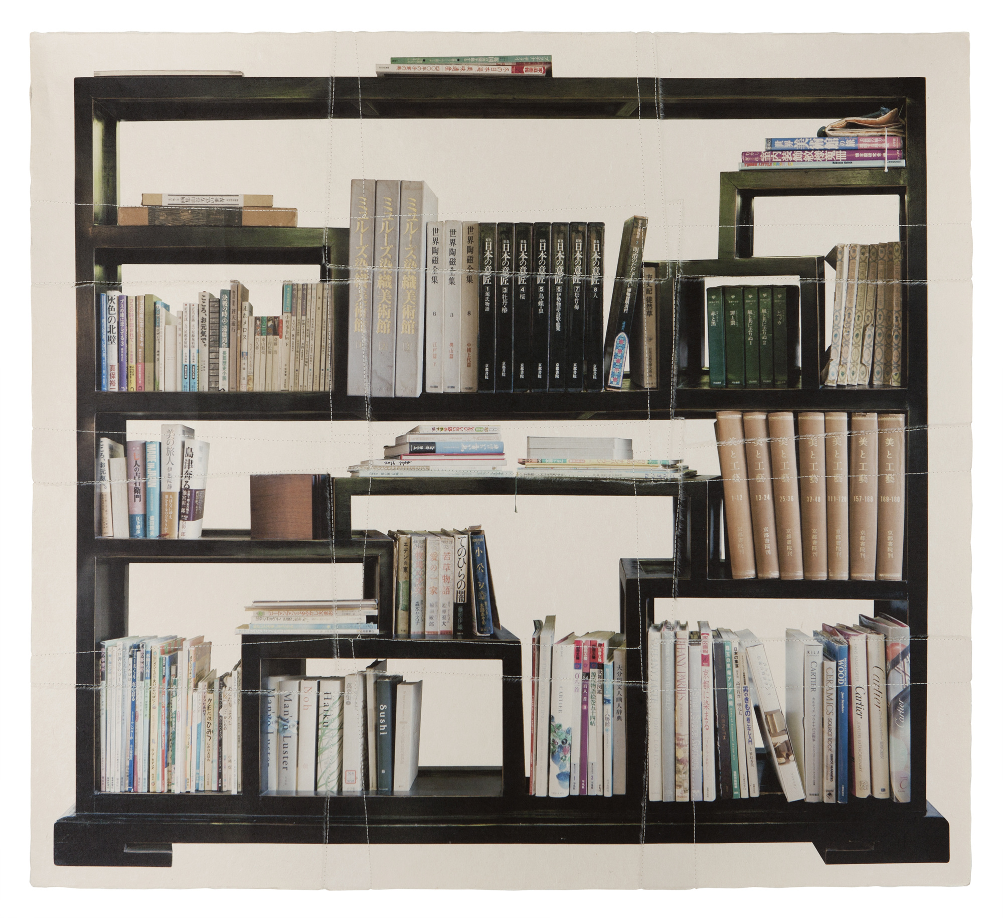 책가도223_프린트된 한지에 손바느질_98cm×109cm_2013