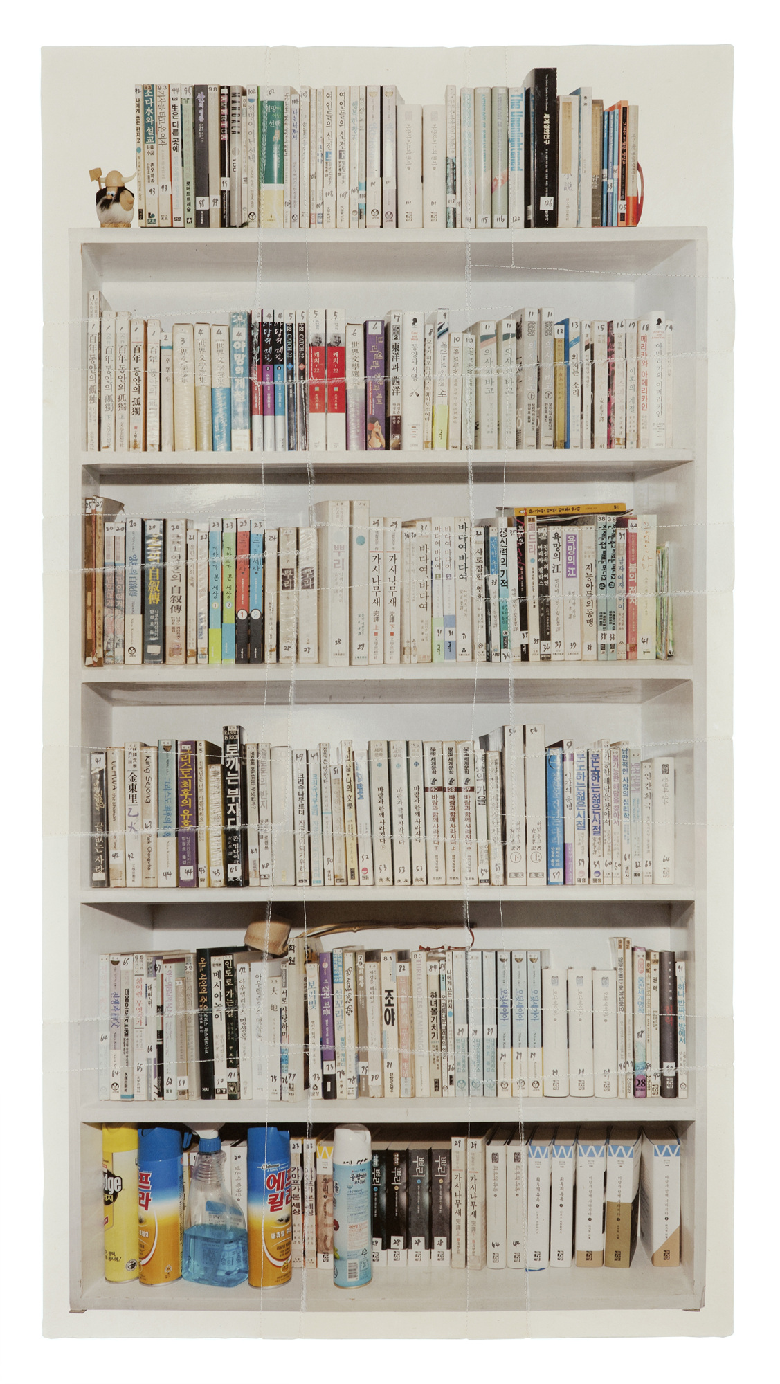 책가도234_프린트된 한지에 손바느질_148cm×80cm_2013