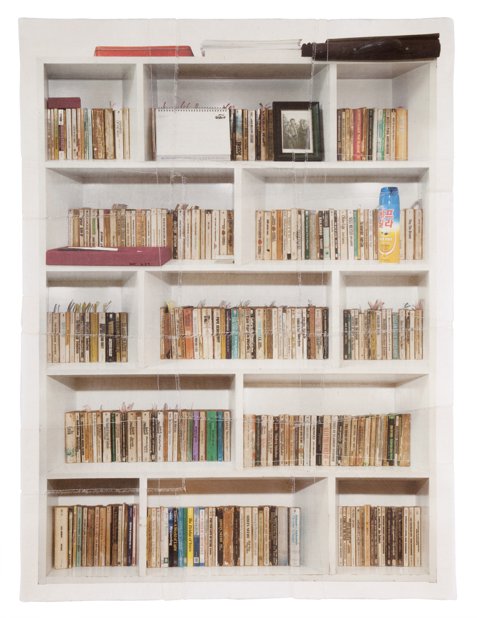 책가도237_프린트된 한지에 손바느질_108cm×80cm_2015