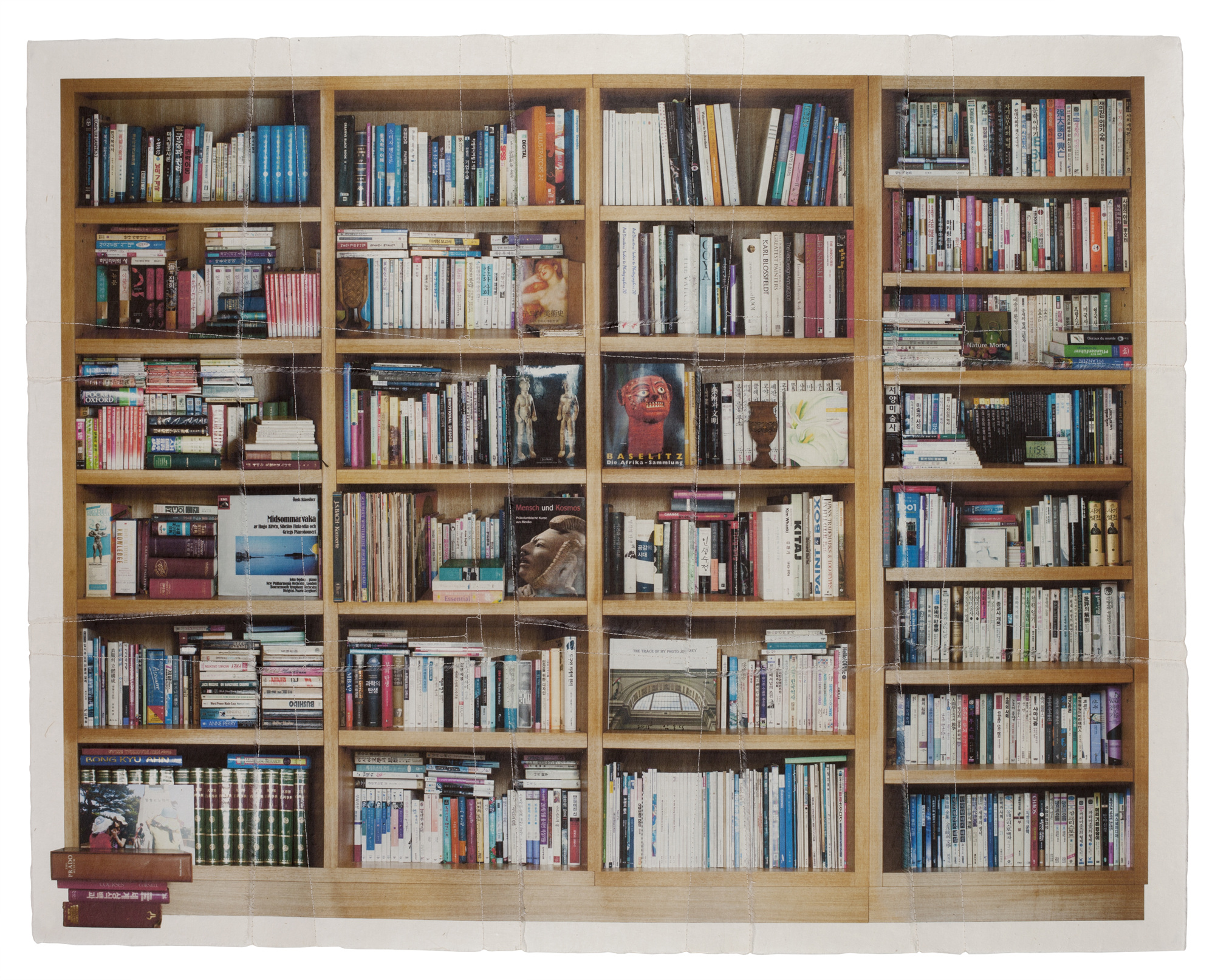 책가도320_프린트된 한지에 손바느질_100cm×126cm_2015