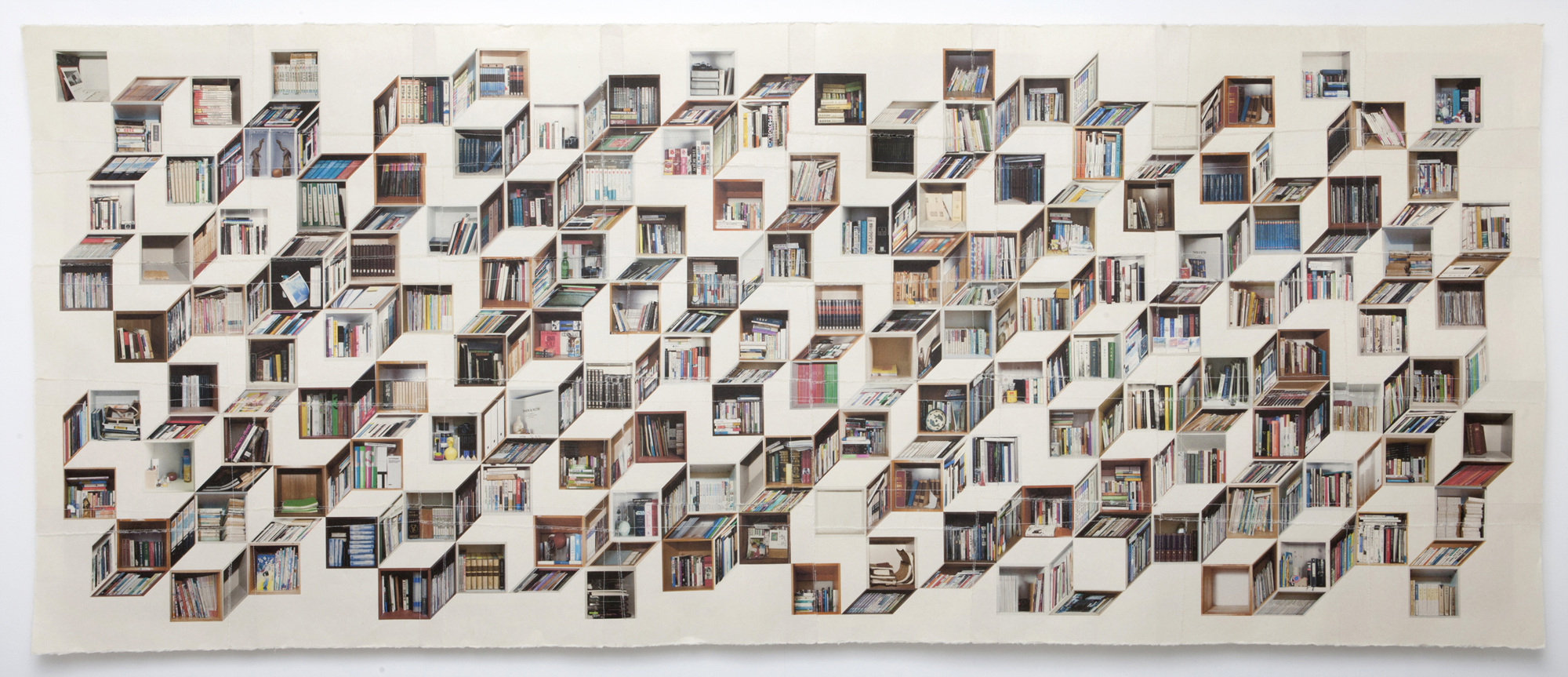 책가도330_120cmX290cm_프린트된 한지에 손바느질_2014