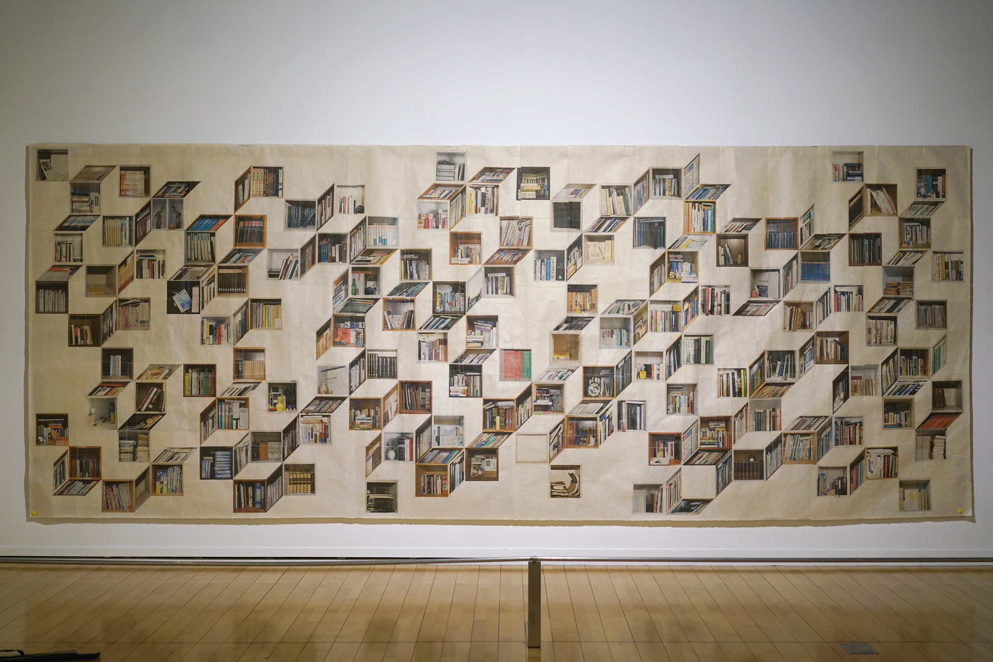 책가도351_프린트된 한지에 손바느질_250cm×600cm_2015