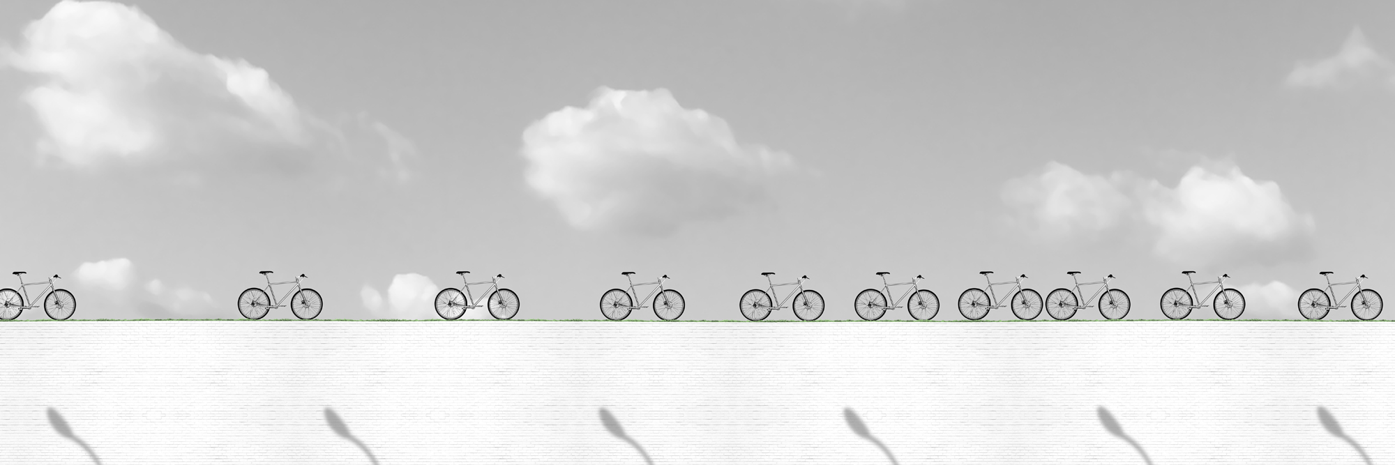 09.Modern times 2. BICYCLES. 30 inch × 10 inch. Digital C - print. 2008