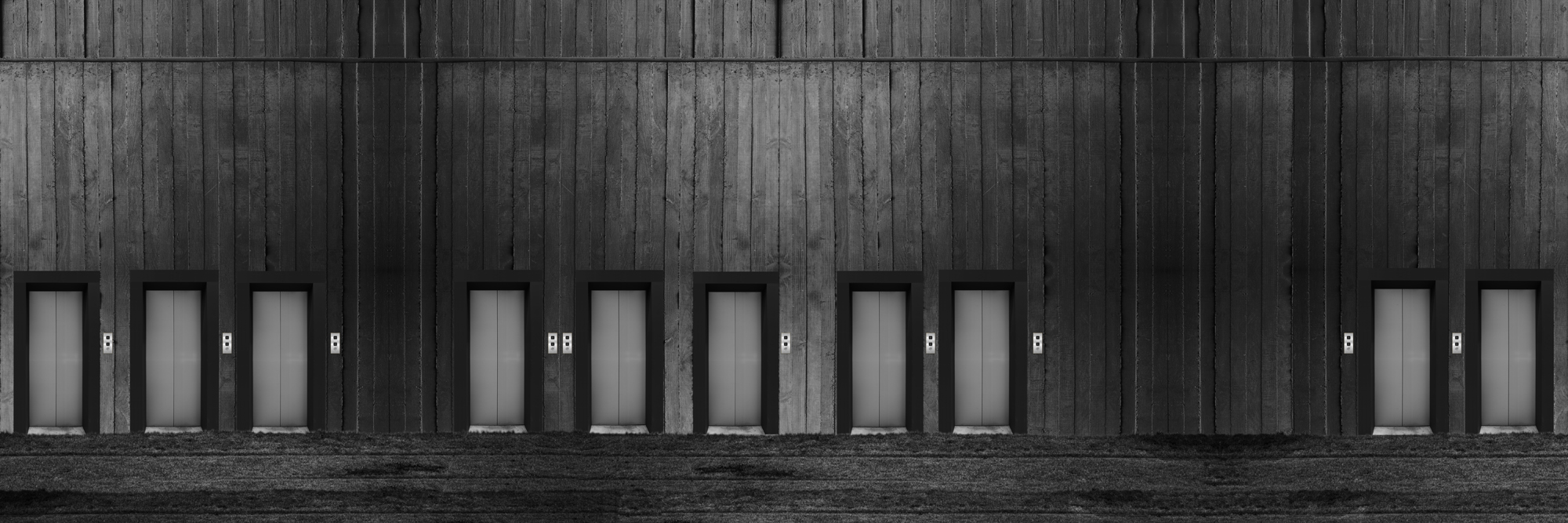 11.Modern times 2. ELEVATORS. 30 inch × 10 inch. Digital C - print. 2007