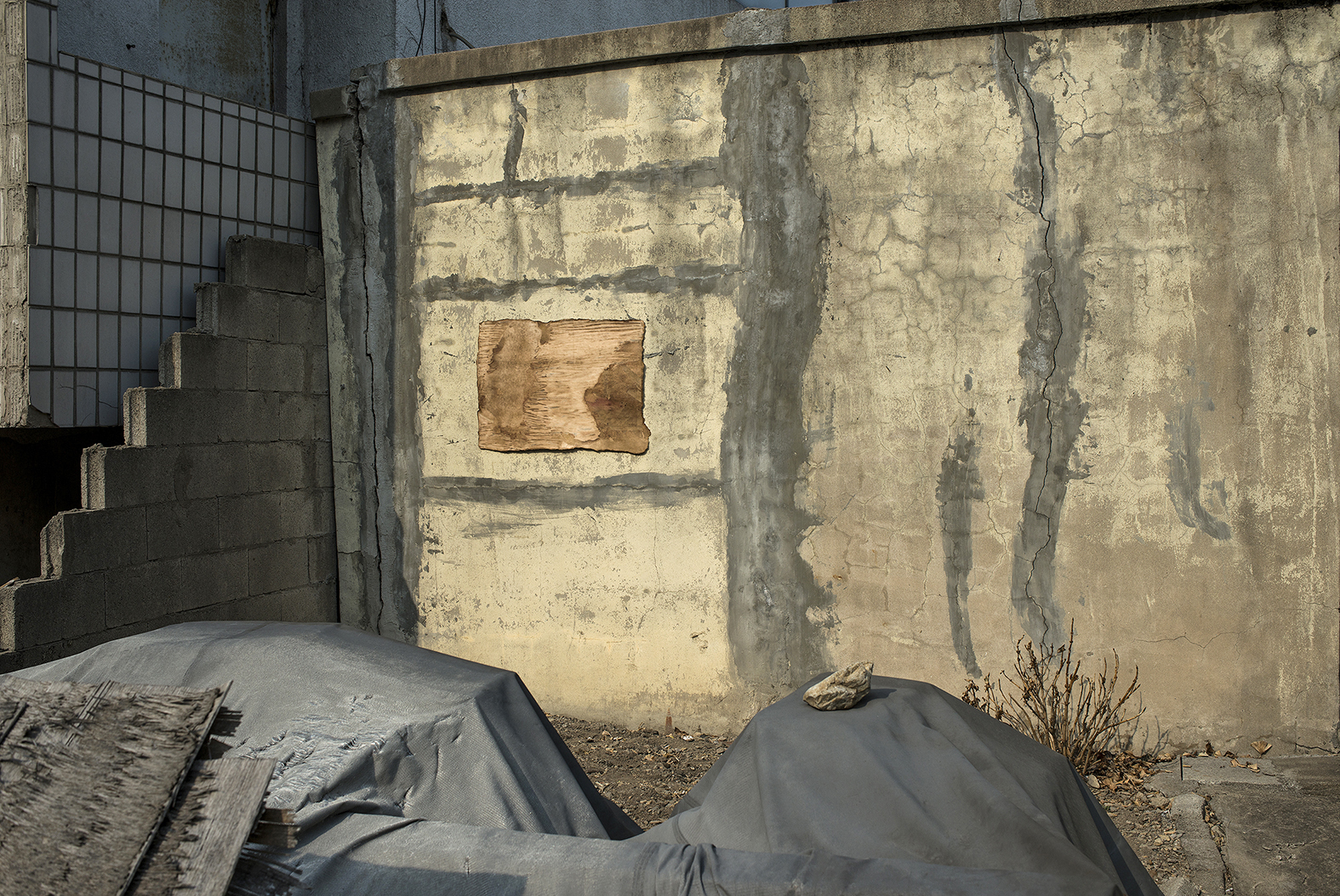 Traces-in-place, 100x150cm, 장지에 채색, Digital pigment print,  2014