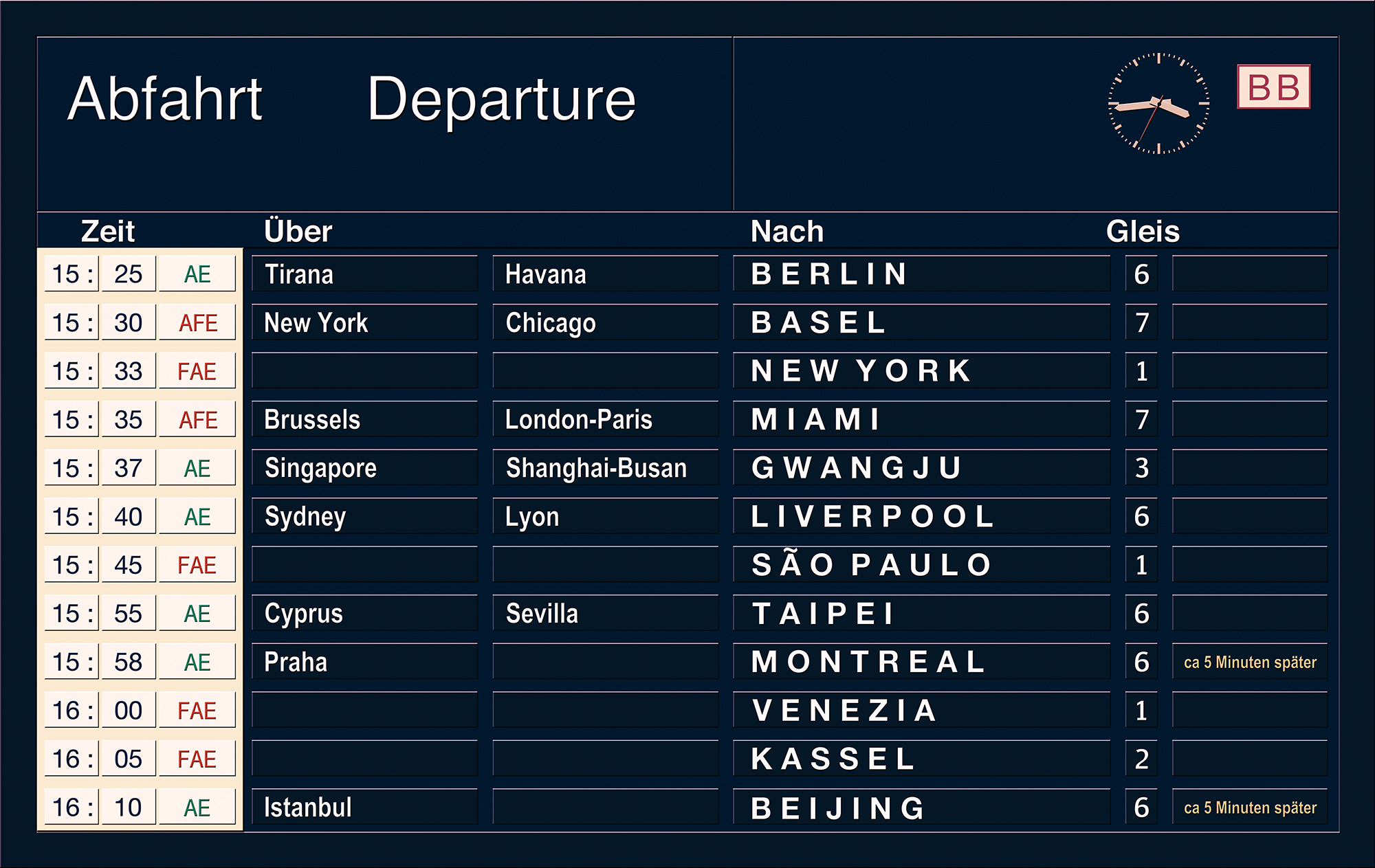 Timetable for artist-2