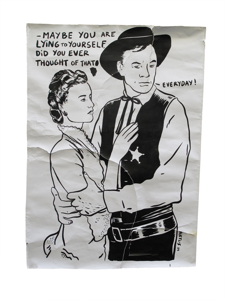 Joongho Yum, The Taste of Others,160x130cm, Ink on paper, 2012